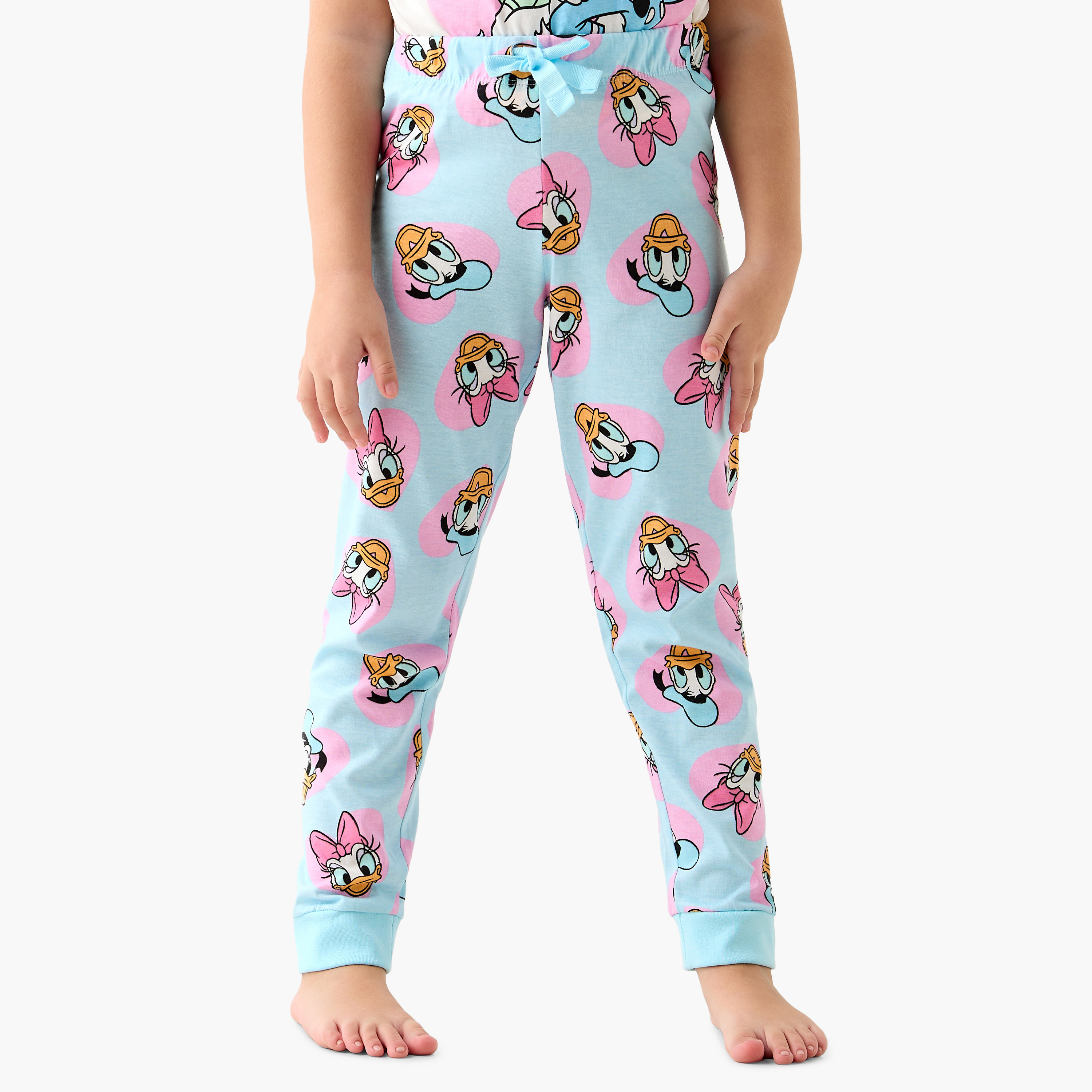 Disney Daisy and Donald Duck Print T-shirts and Pyjamas - Set of 2-girls-clothing-nightwear-image-4