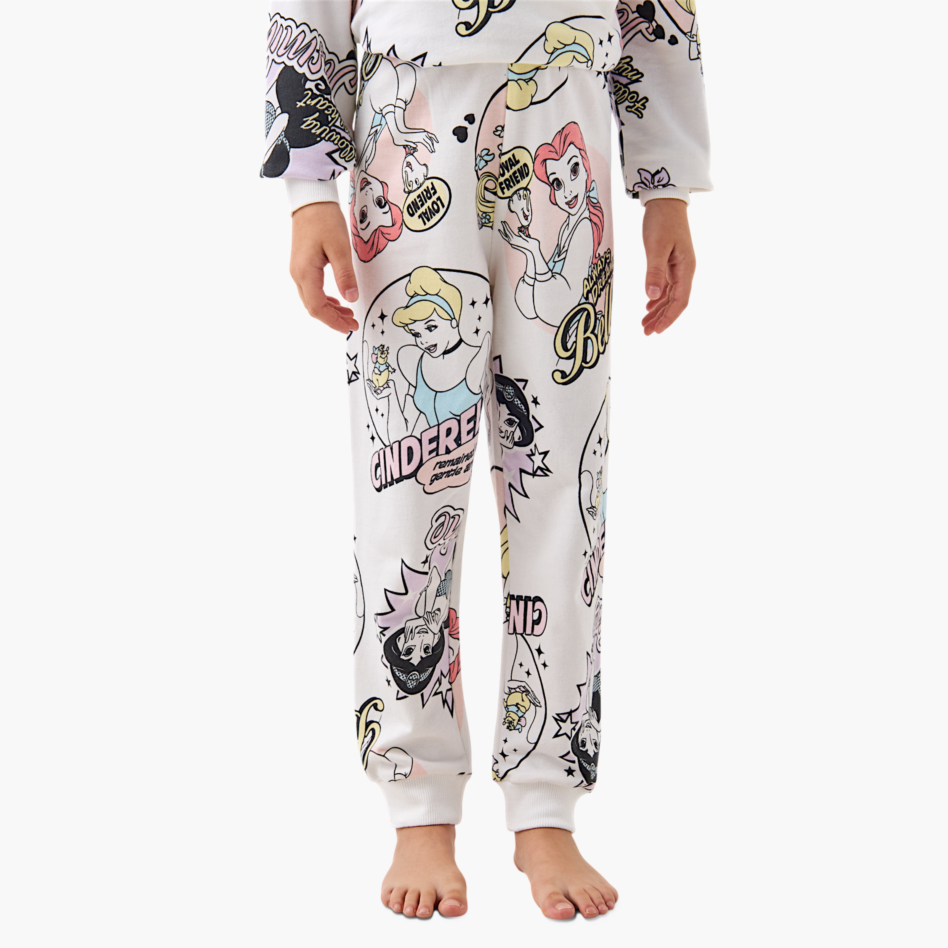 Disney Princess Print Long Sleeves Sweatshirt and Pyjama Set-girls-clothing-nightwear-image-3
