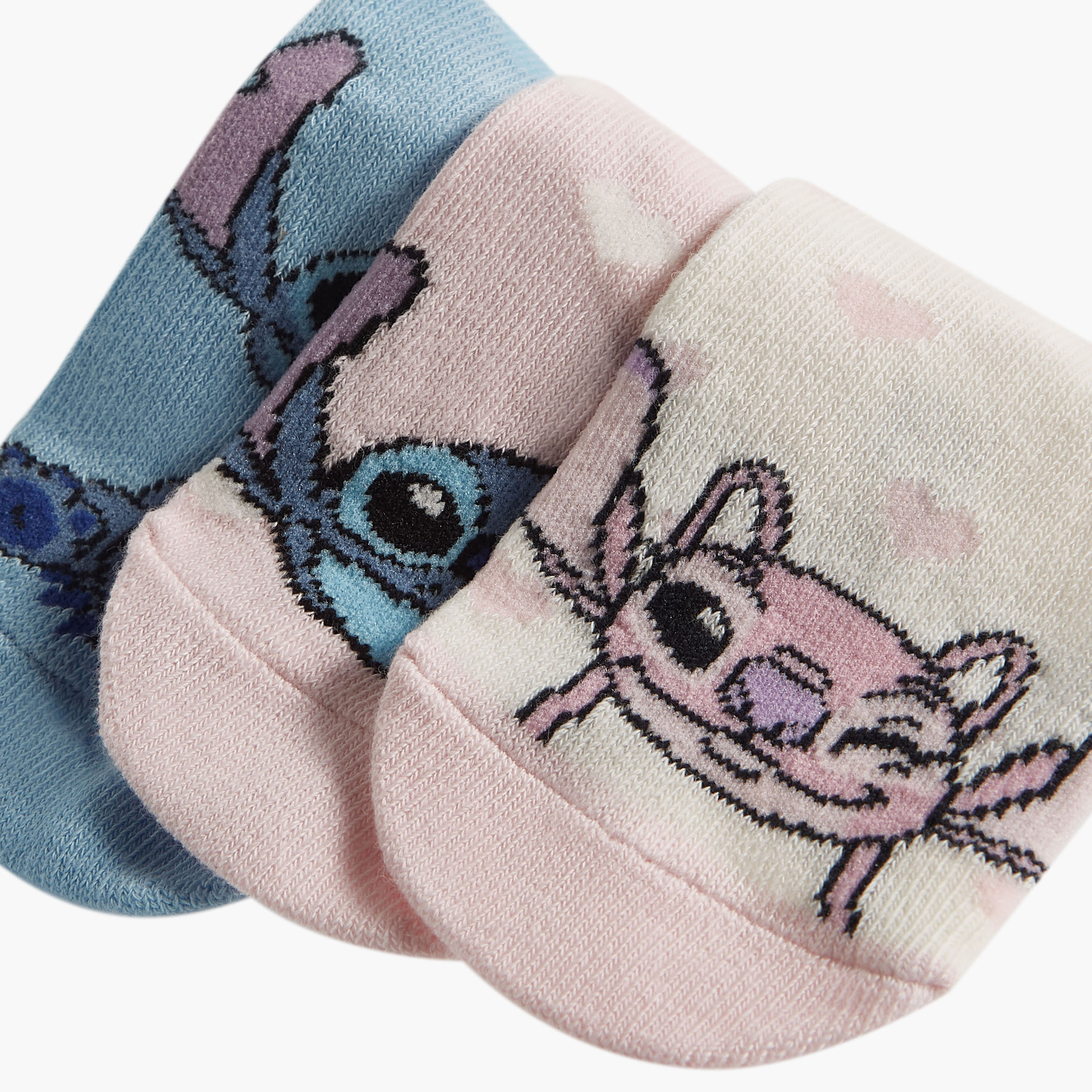 طقم جوارب بطول الكاحل 4 قطع بطبعات ليلو آند ستيتش من ديزني-girls-accessories-socks-image-3