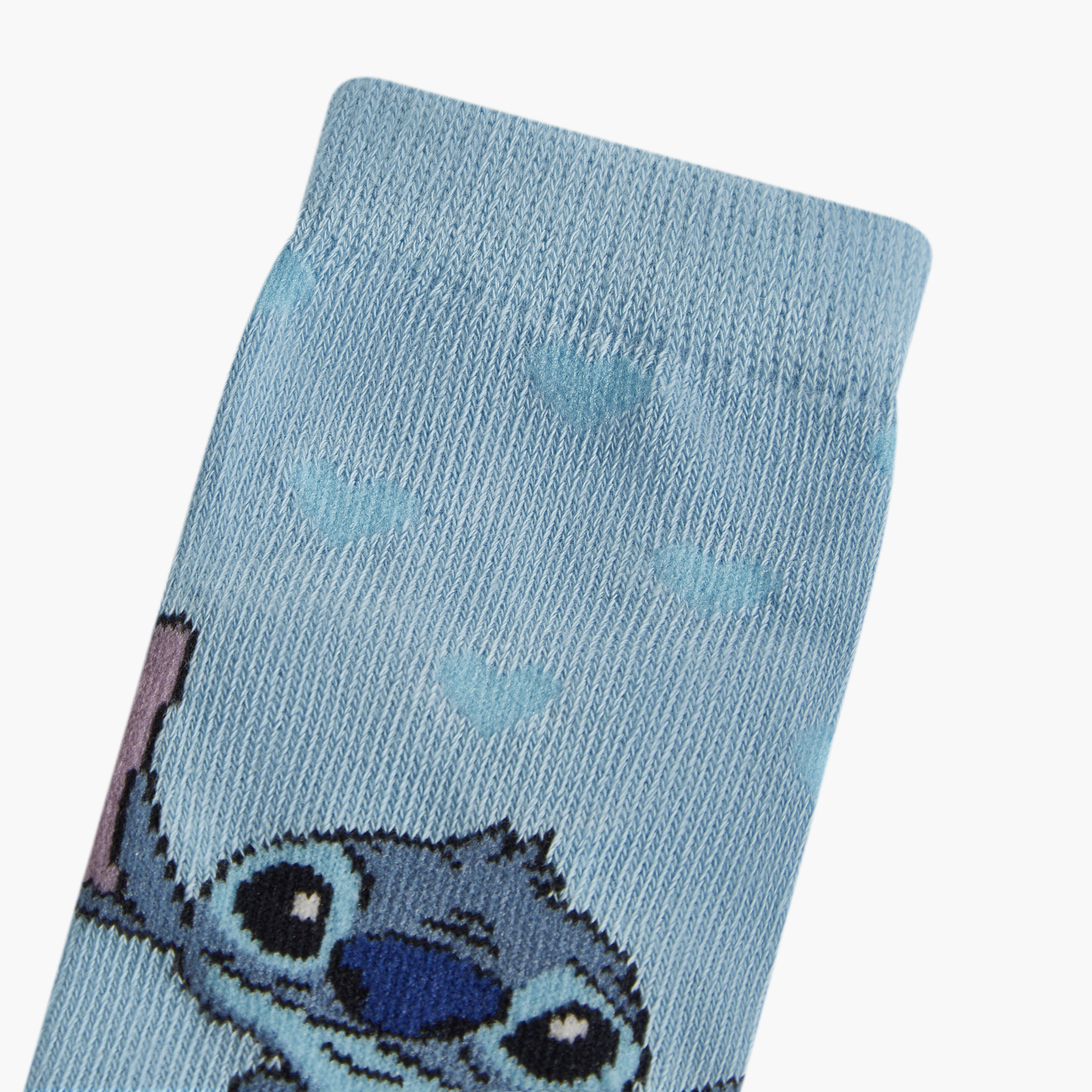 طقم جوارب بطول الكاحل 4 قطع بطبعات ليلو آند ستيتش من ديزني-girls-accessories-socks-image-4