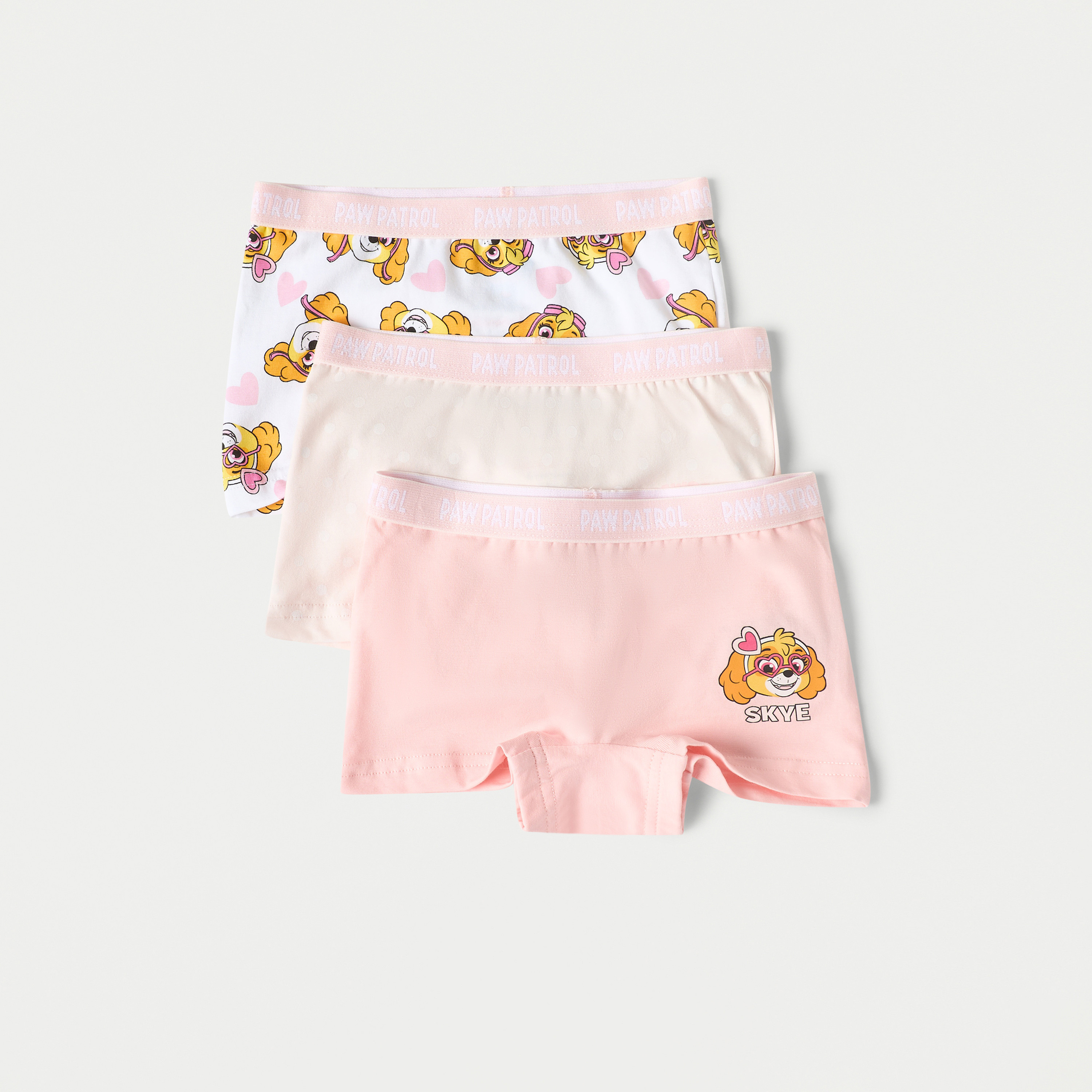 Skye Print Boxer Briefs with Elasticated Waistband - Set of 3-baby-girls-clothing-innerwear-image-1