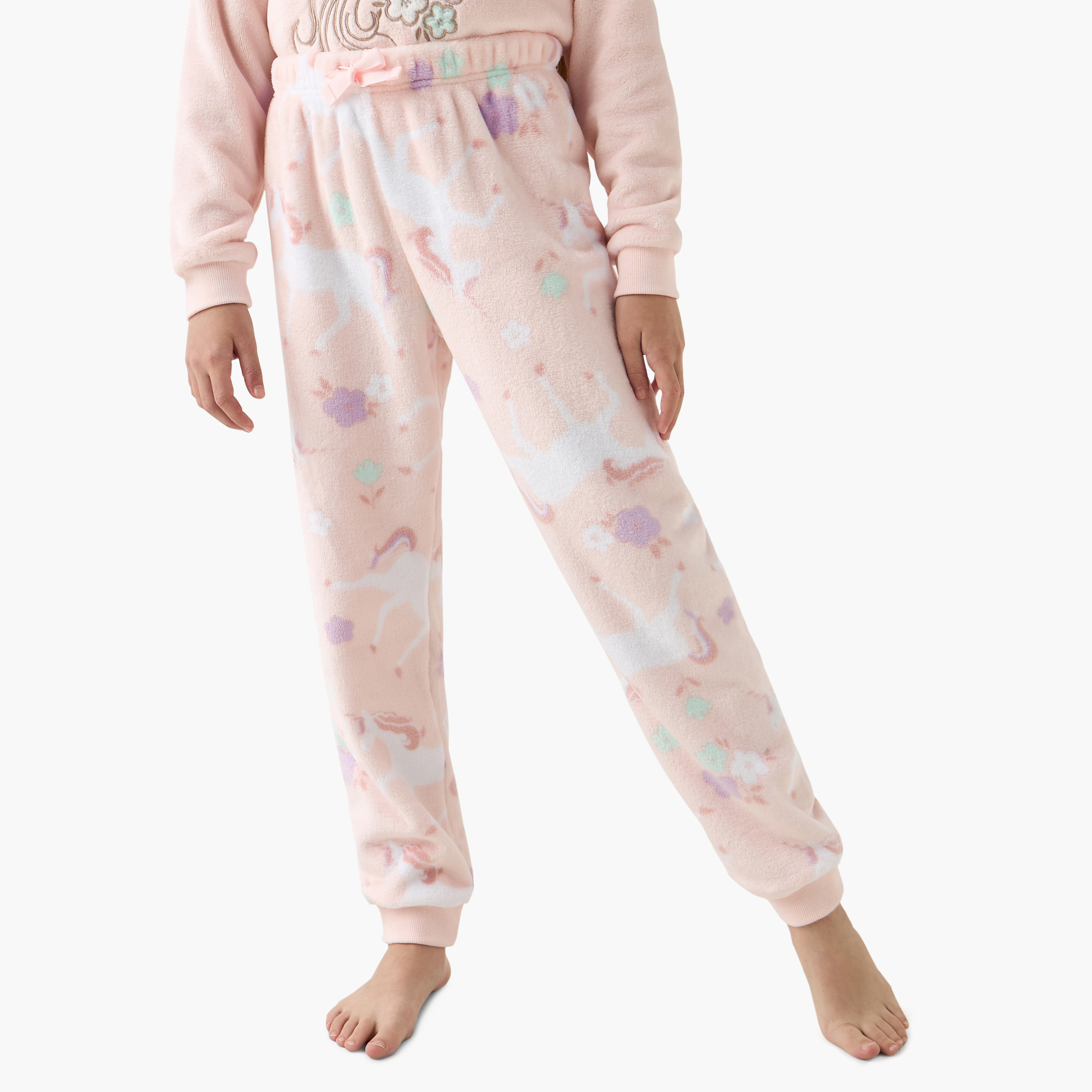 Juniors Unicorn Print Sweatshirt and Pyjama Set-girls-clothing-nightwear-image-3