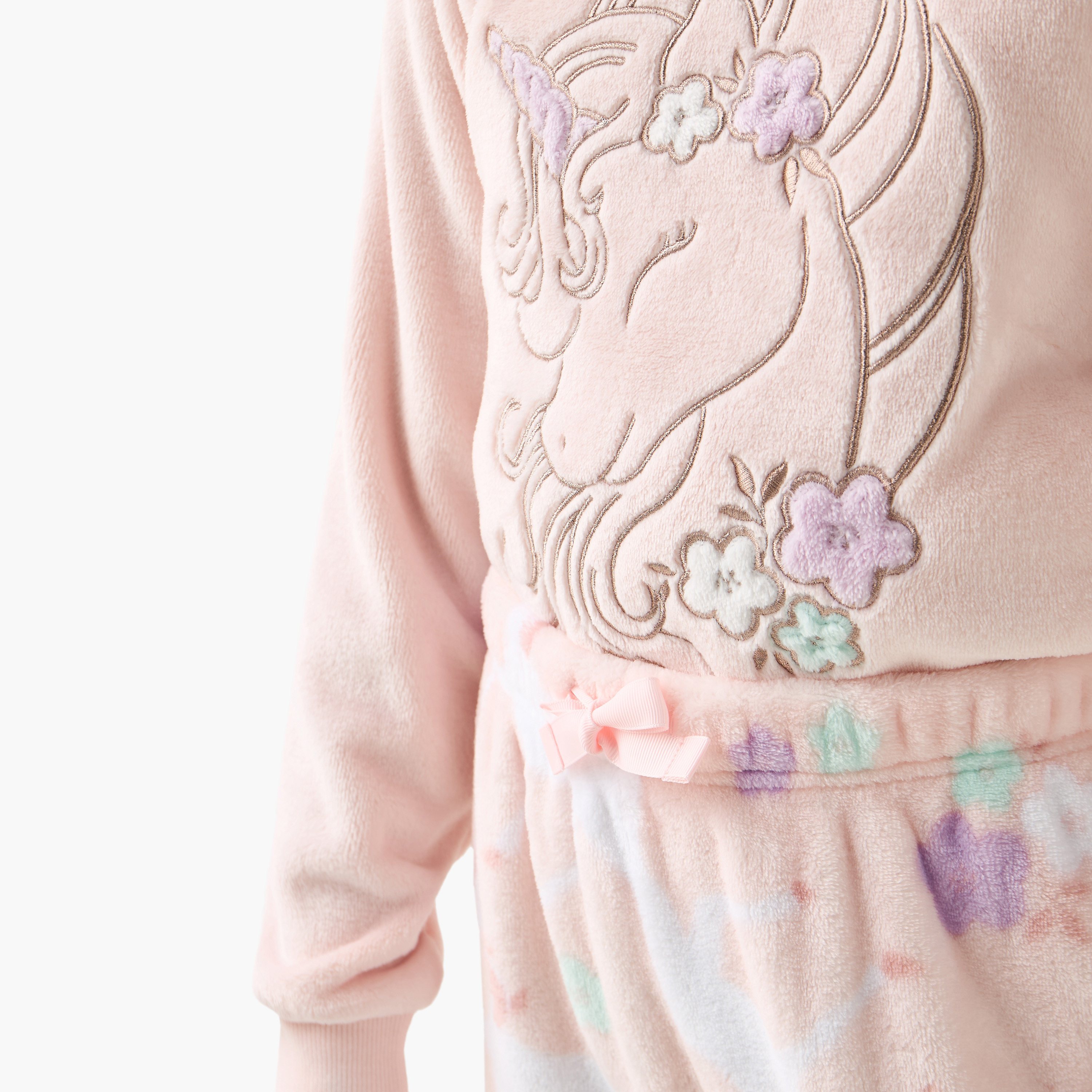 Juniors Unicorn Print Sweatshirt and Pyjama Set-girls-clothing-nightwear-image-5