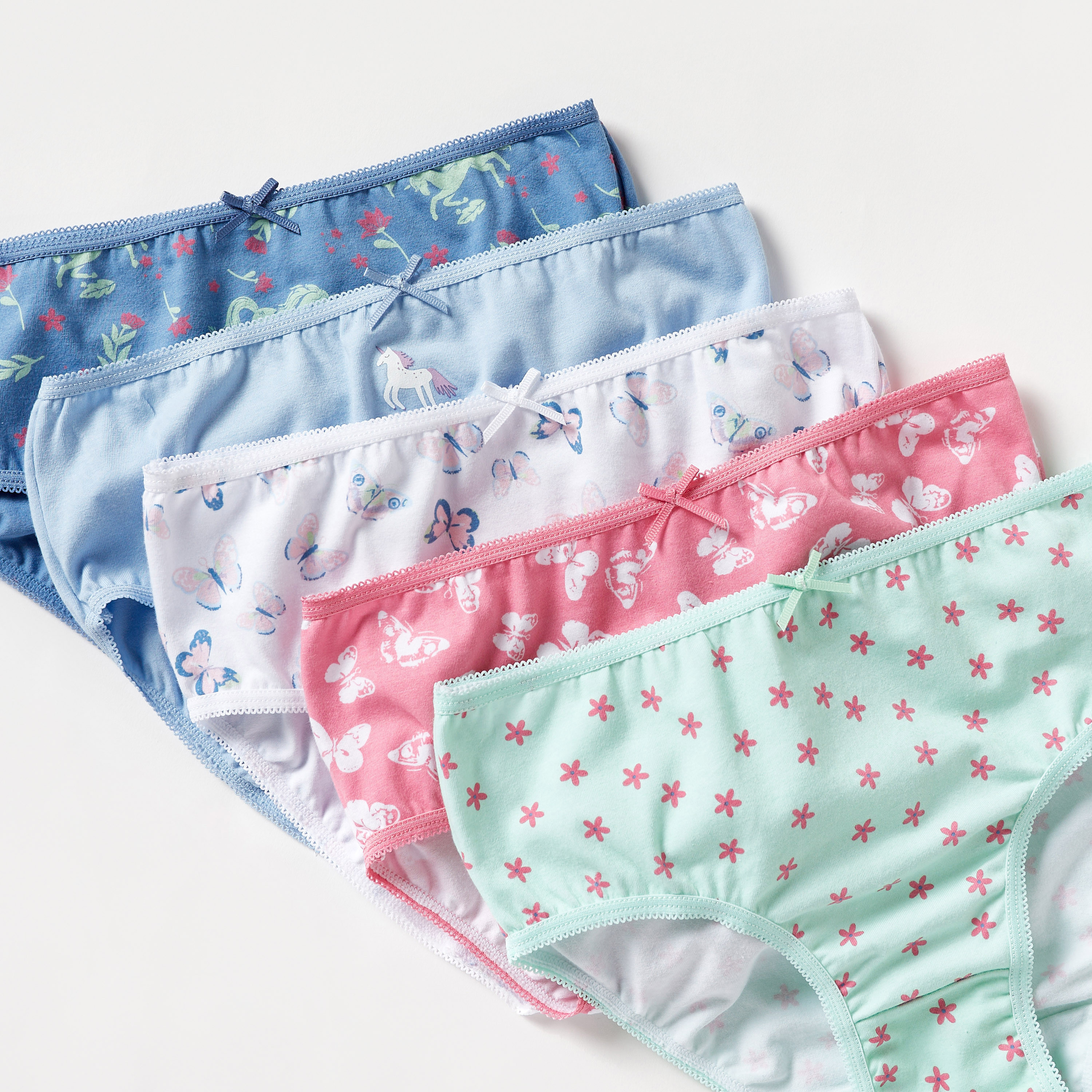 سراويل داخلية بطبعات وفيونكة من جونيورز - طقم من 5 قطع-girls-clothing-multipacks-image-3