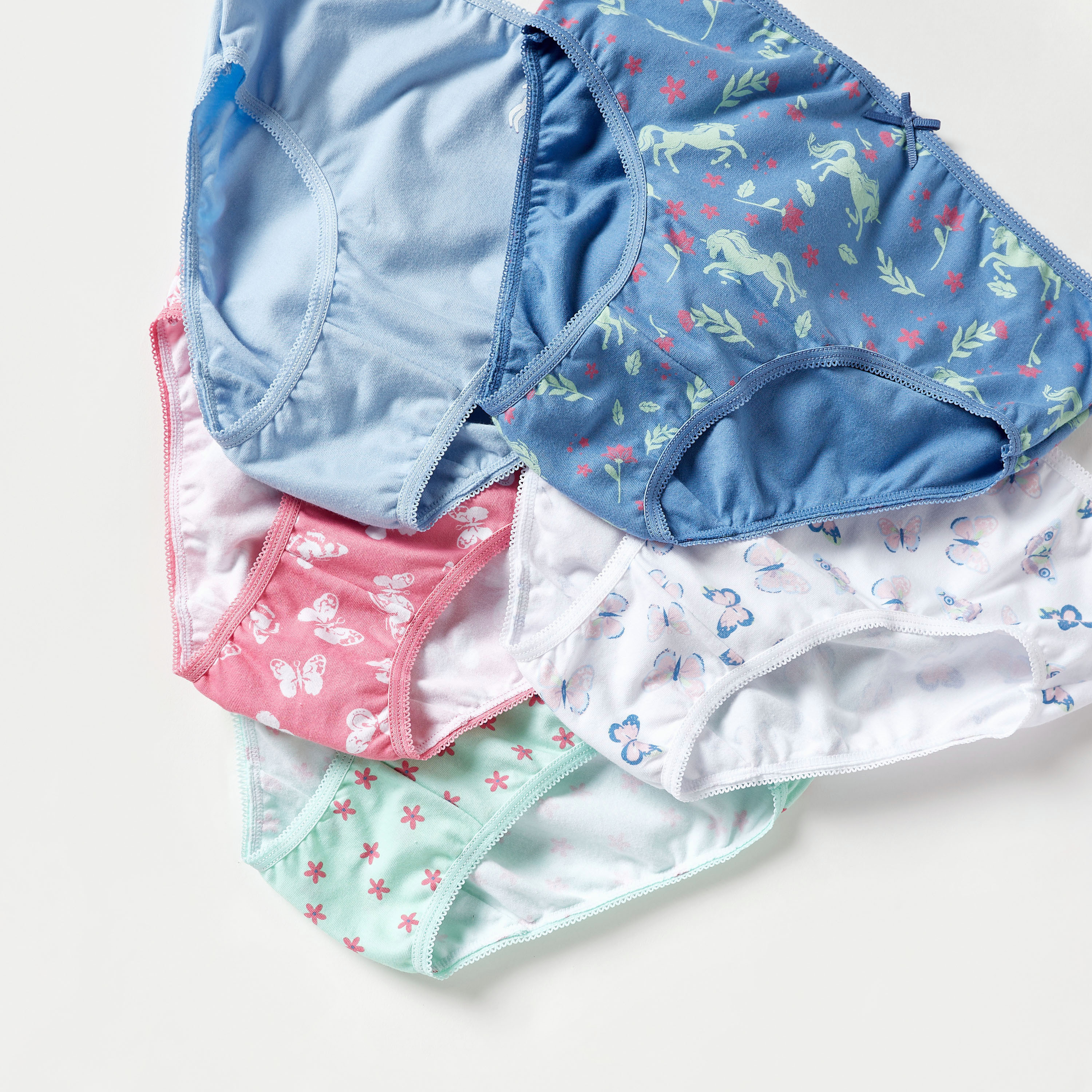 سراويل داخلية بطبعات وفيونكة من جونيورز - طقم من 5 قطع-girls-clothing-multipacks-image-4