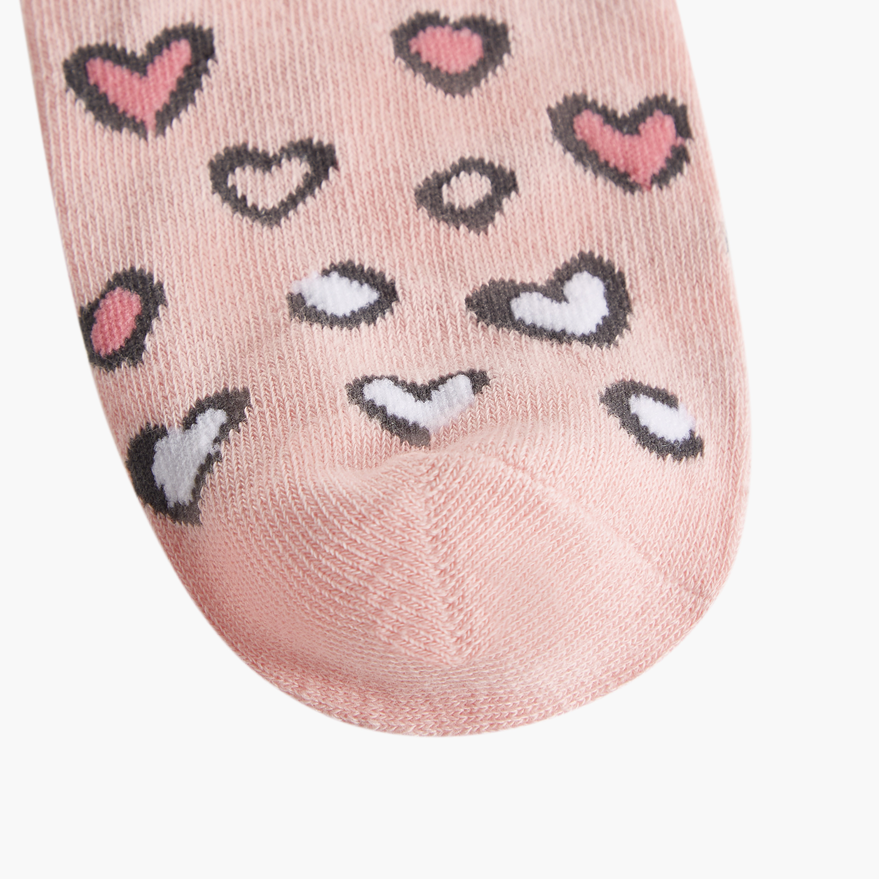 Juniors Heart Print Socks - Set of 3-girls-accessories-socks-image-4
