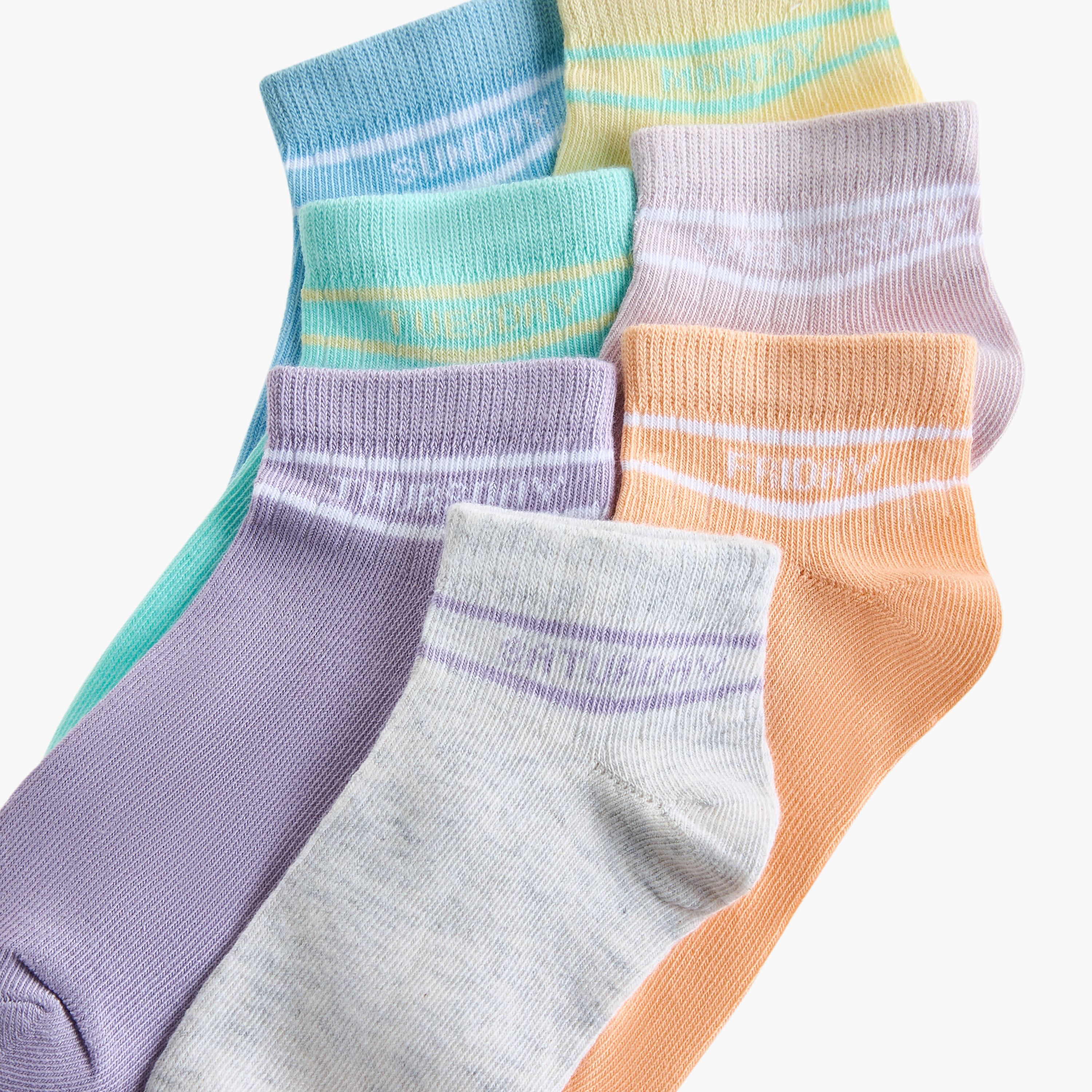 Juniors Textured Ankle Length Socks - Set of 7-girls-accessories-socks-image-3