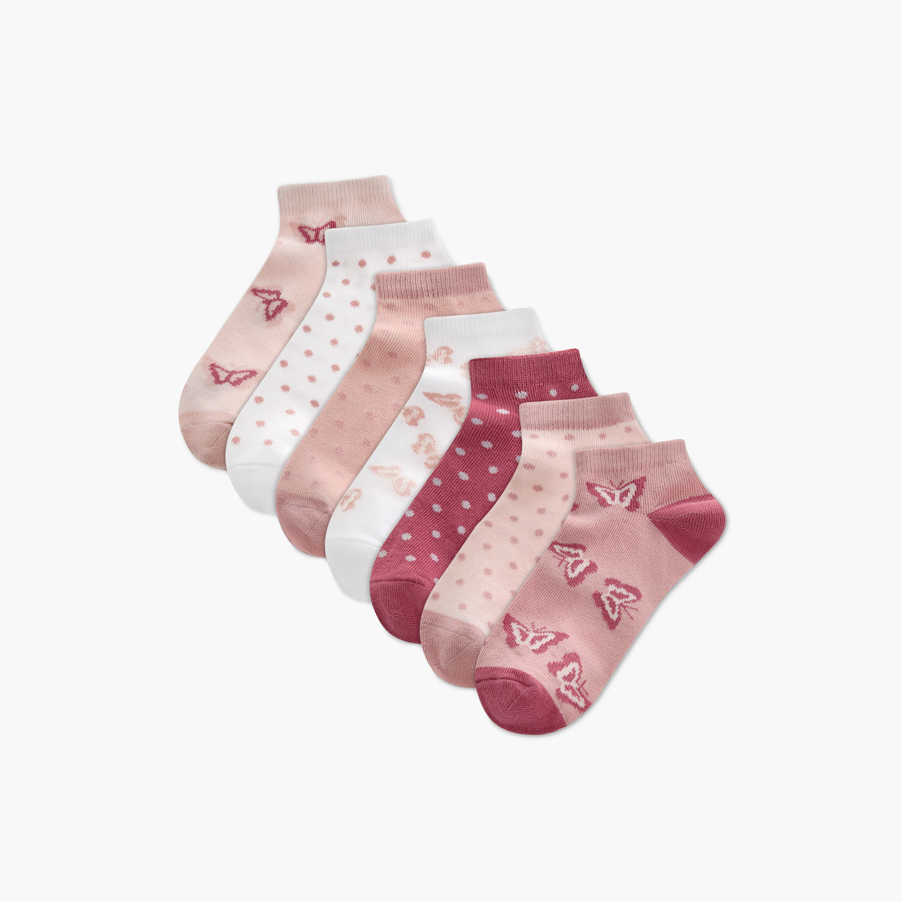 Juniors Assorted Ankle Length Socks - Set of 7-girls-accessories-socks-image-1