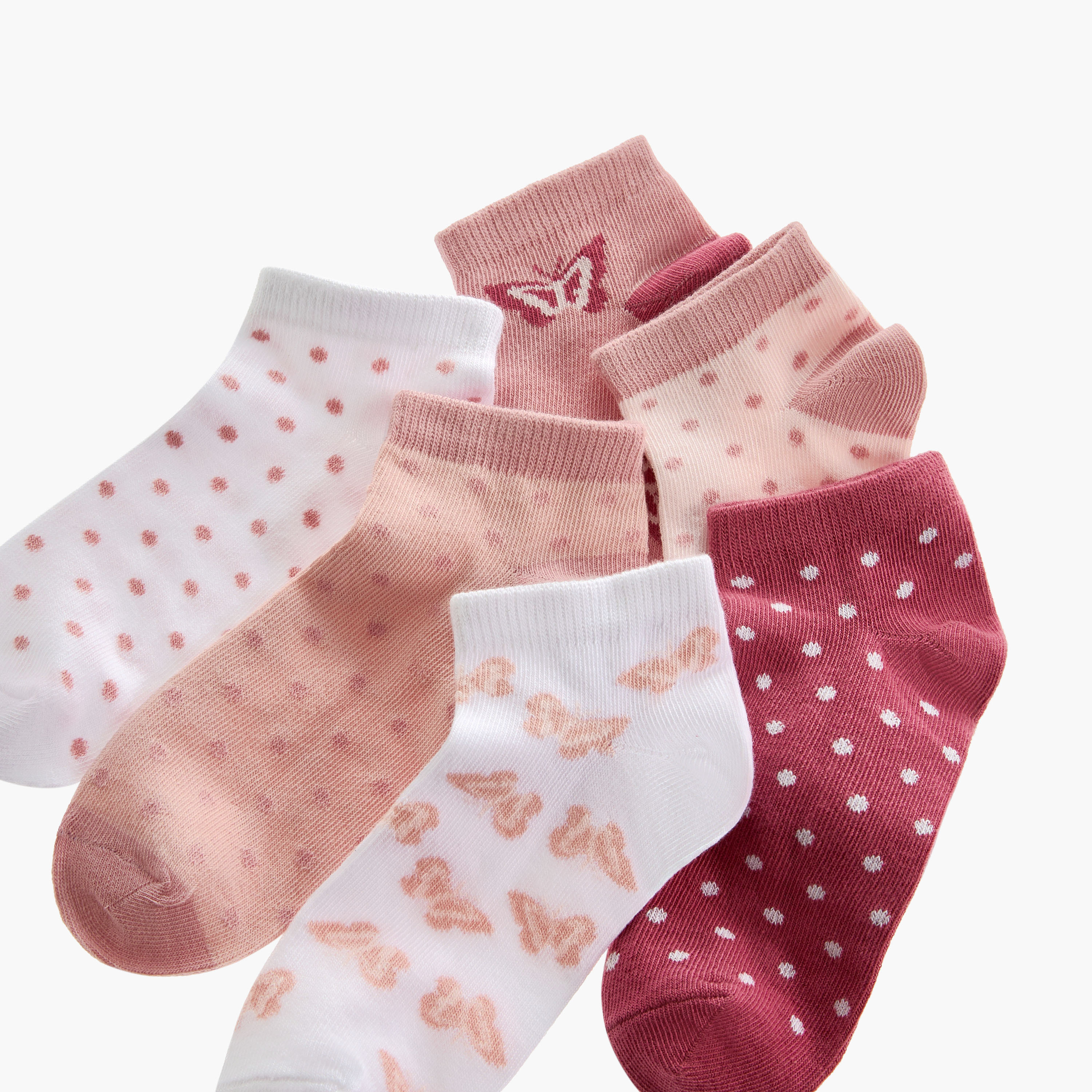 Juniors Assorted Ankle Length Socks - Set of 7-girls-accessories-socks-image-3