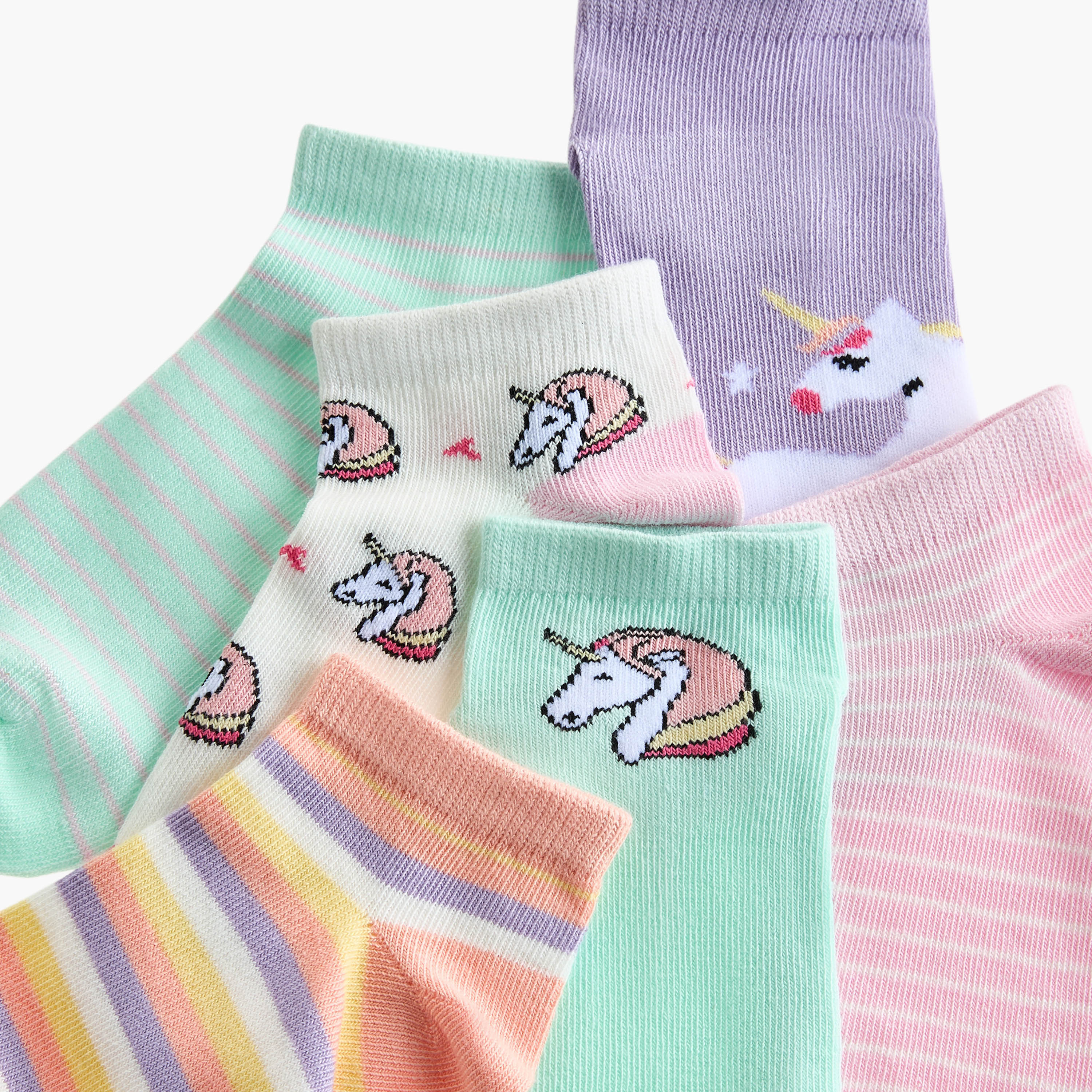 طقم جوارب متنوعة 7 أزواج بطول الكاحل من جونيورز-girls-accessories-socks-image-3