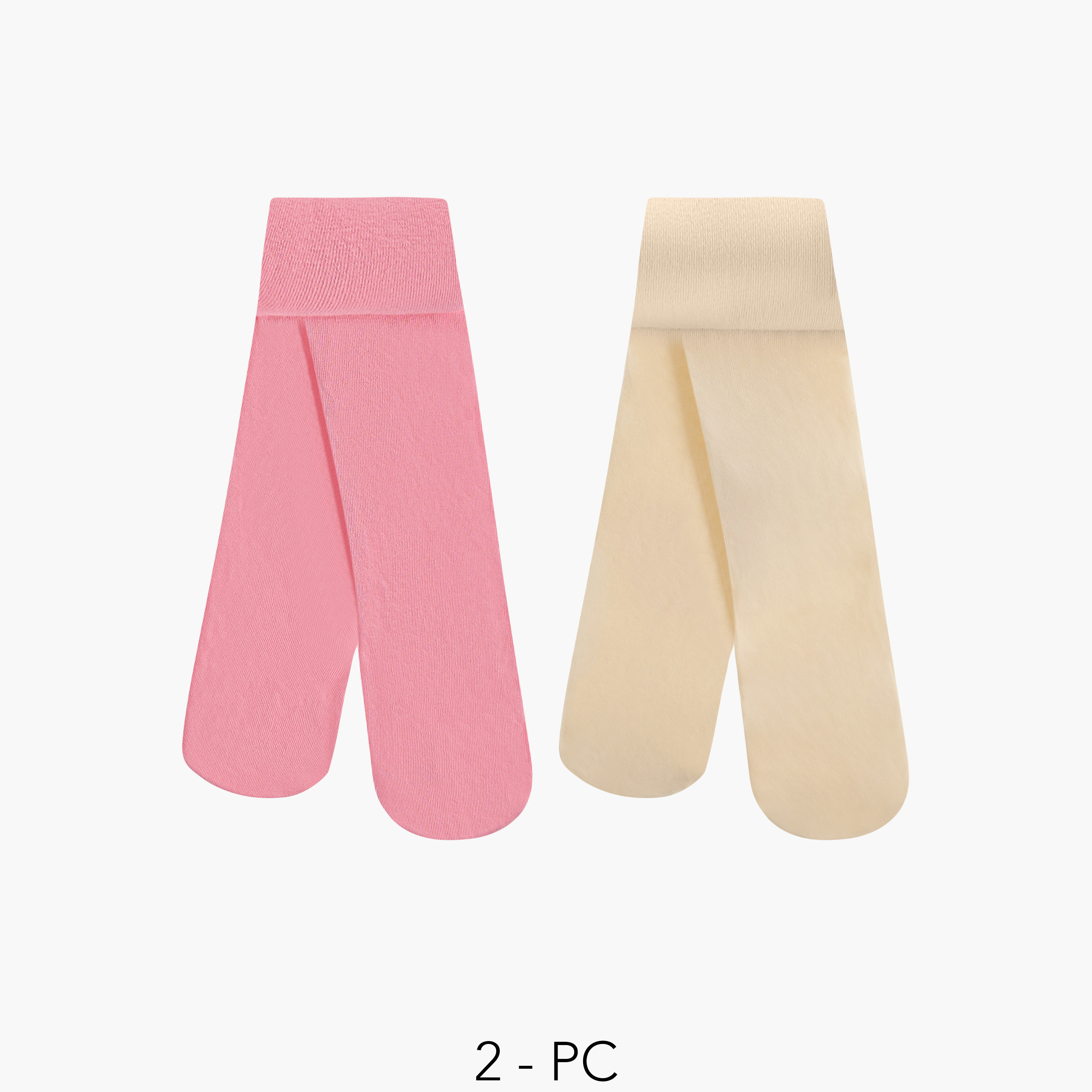 Juniors Solid Tights with Elasticated Waistband - Set of 2-girls-accessories-socks-image-1