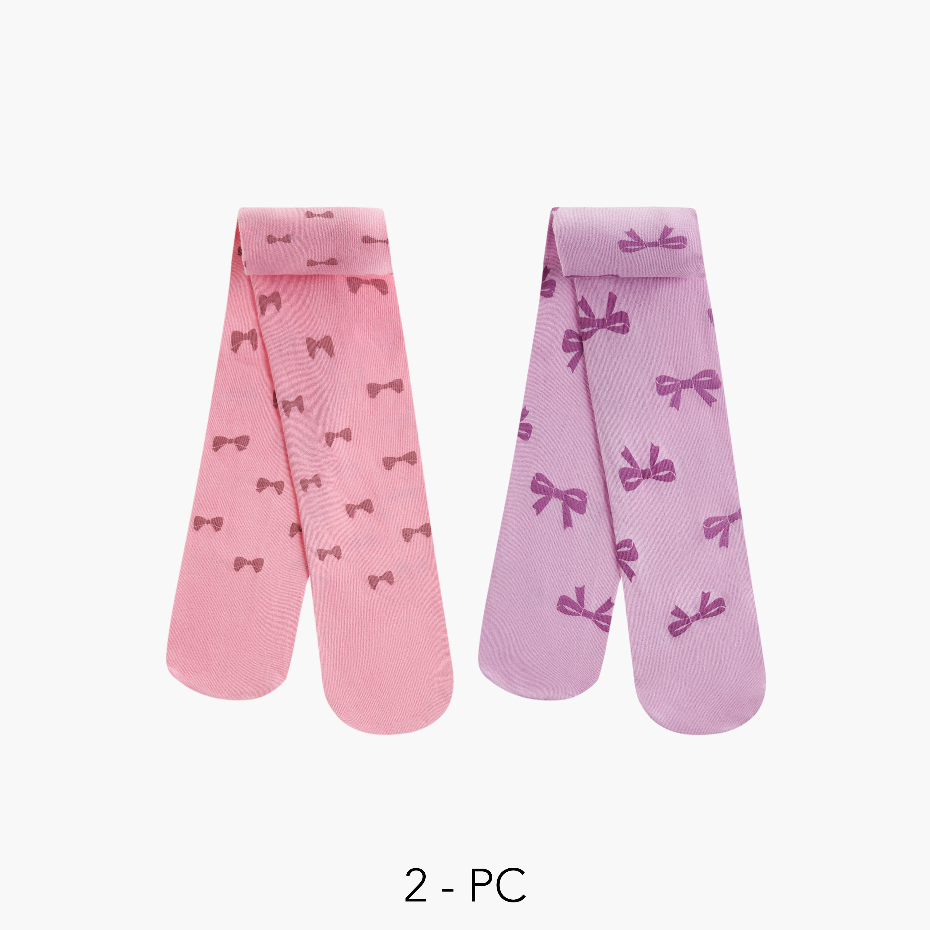 Juniors Bow Print Tights - Set of 2-girls-accessories-socks-image-1