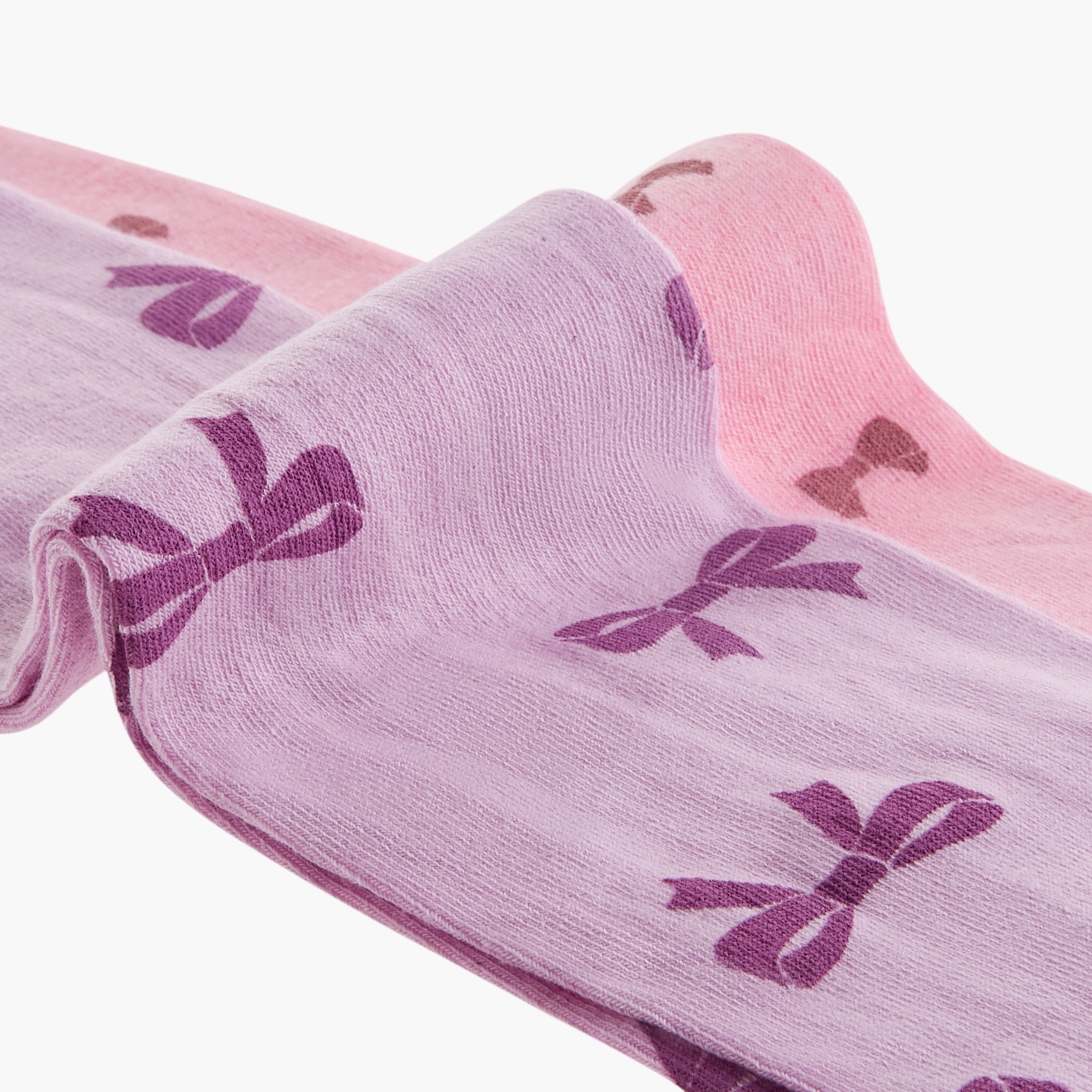 Juniors Bow Print Tights - Set of 2-girls-accessories-socks-image-4