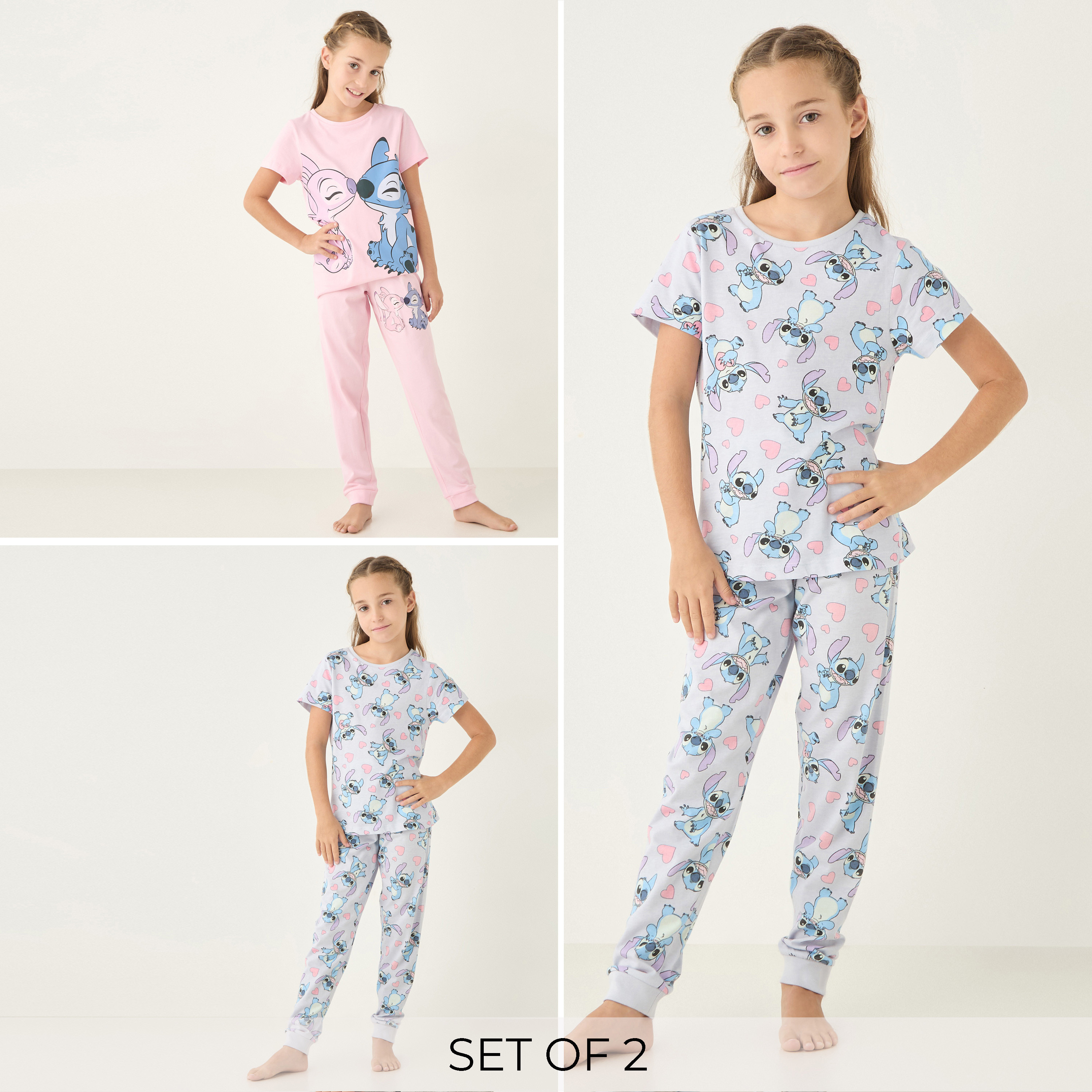 بنطلون بيجاما وتيشيرت بأكمام قصيرة وطبعات من ديزني - مجموعة من طقمين-girls-clothing-multipacks-image-7