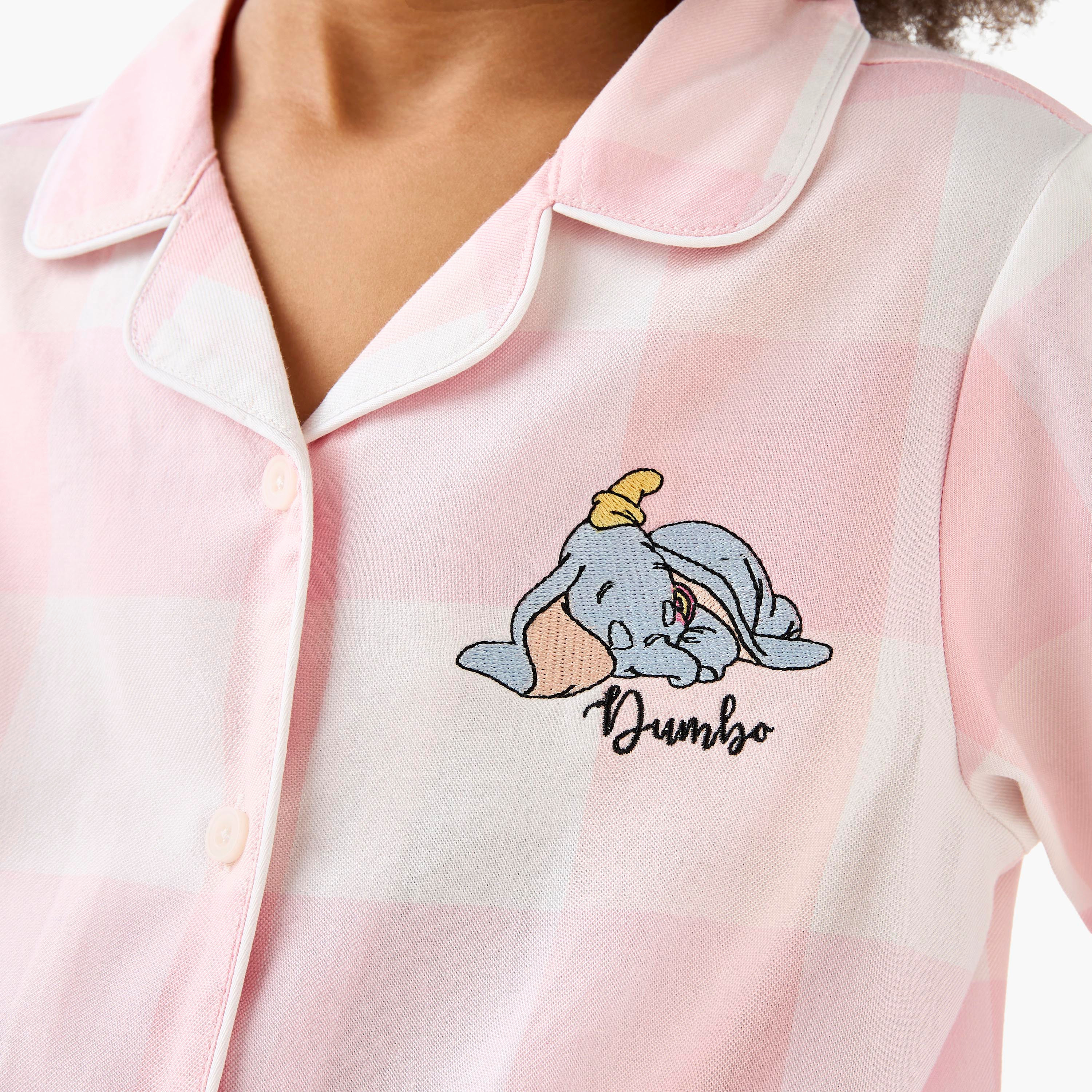 Disney Dumbo Embroidered Shirt and Pyjama Set-girls-clothing-nightwear-image-5