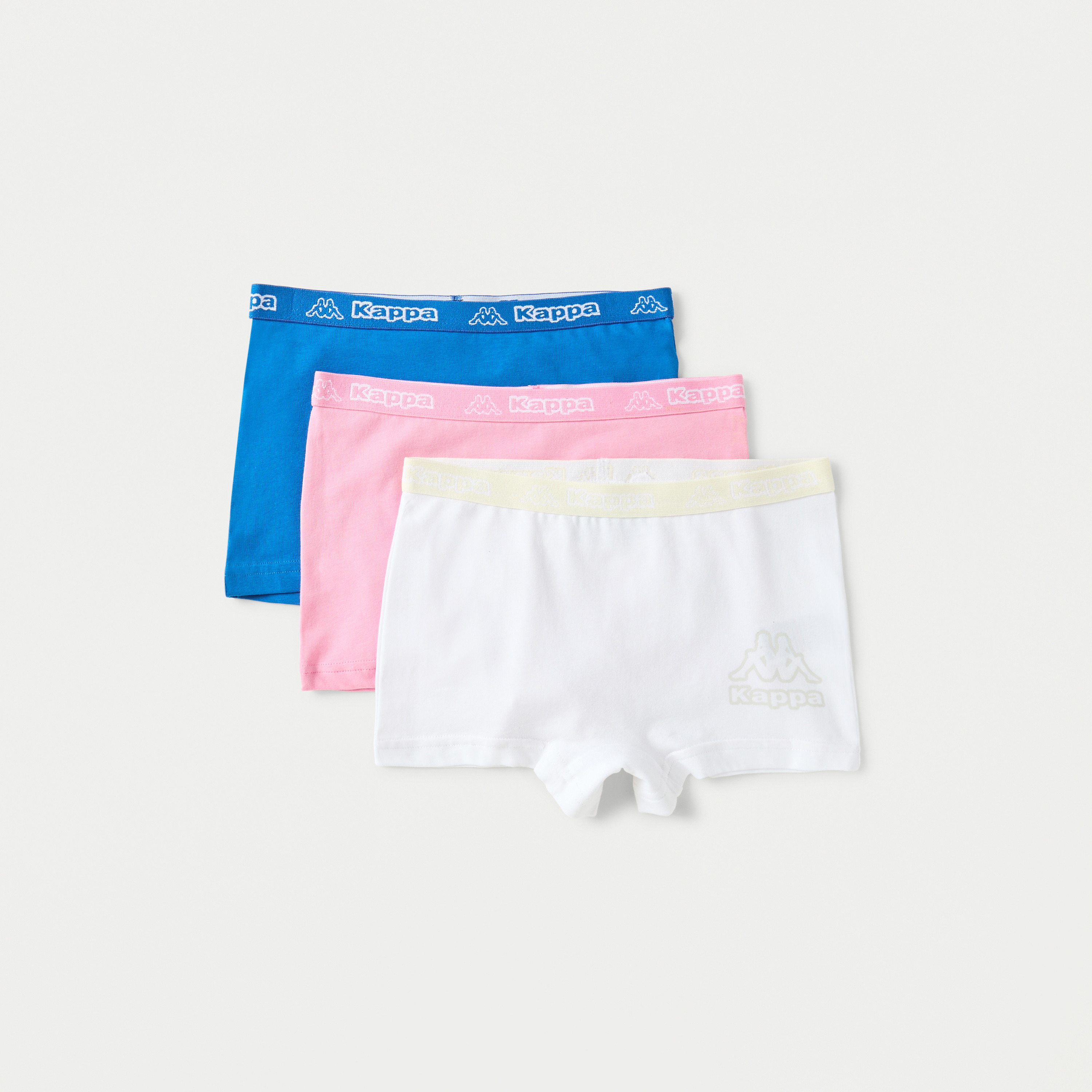 Kappa Logo Print Boxer Briefs - Set of 3-girls-clothing-innerwear-panties-image-1
