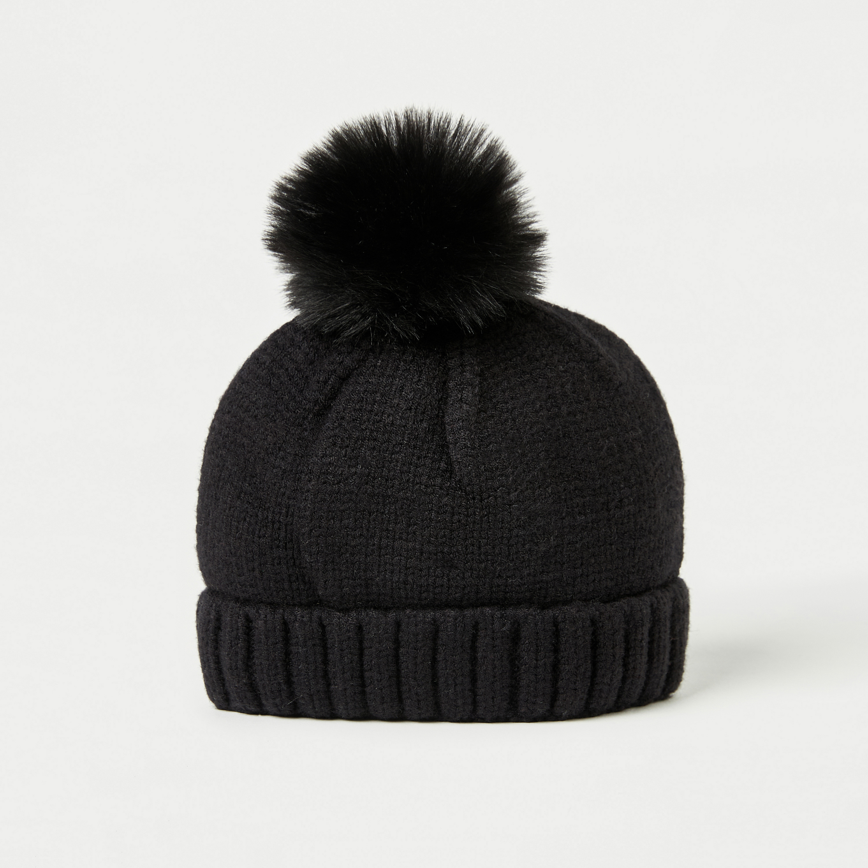 قبعة بيني بارزة الملمس بتزيينات بوم بوم من جونيورز-boys-clothing-winterwear-winteraccessories-image-1
