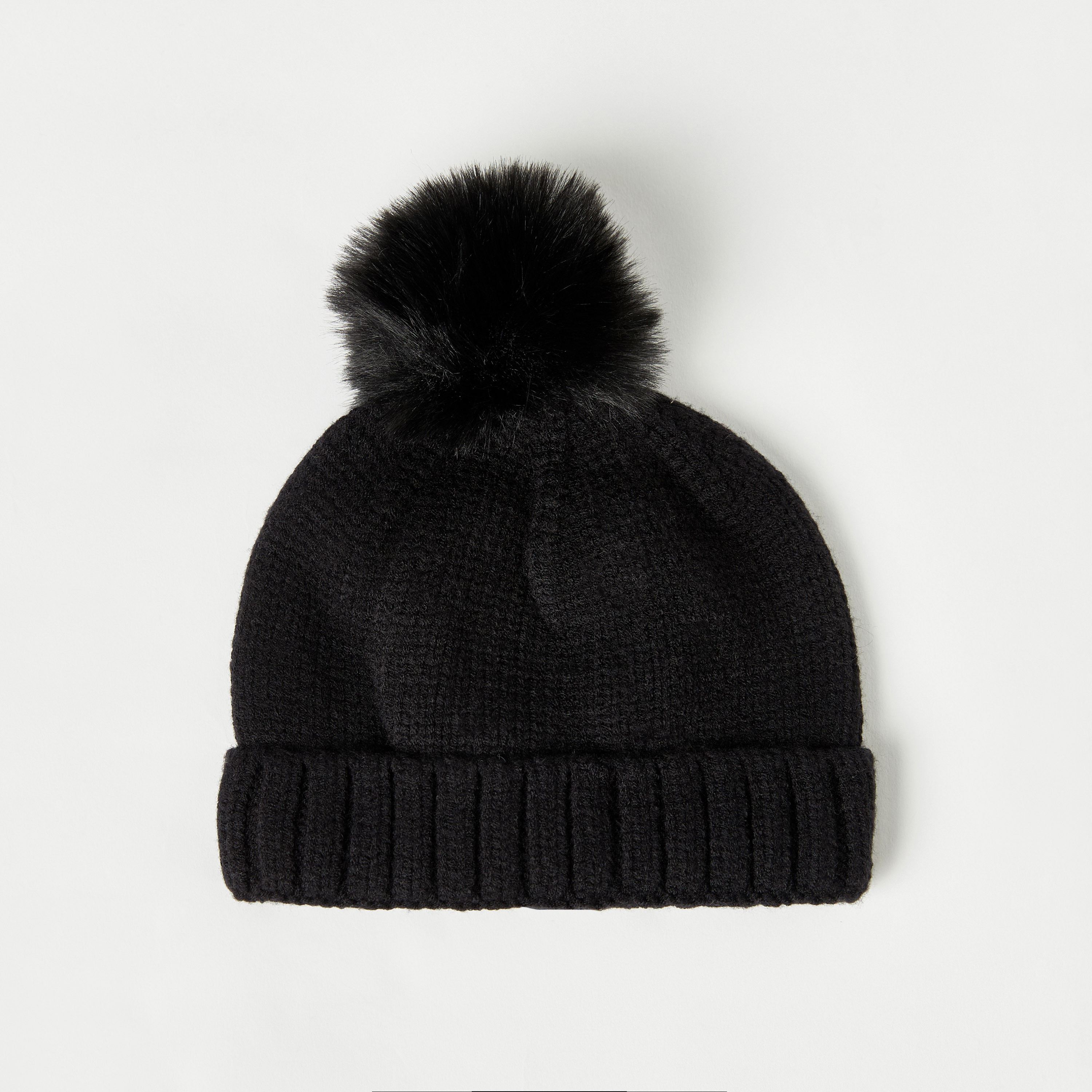 قبعة بيني بارزة الملمس بتزيينات بوم بوم من جونيورز-boys-clothing-winterwear-winteraccessories-image-2