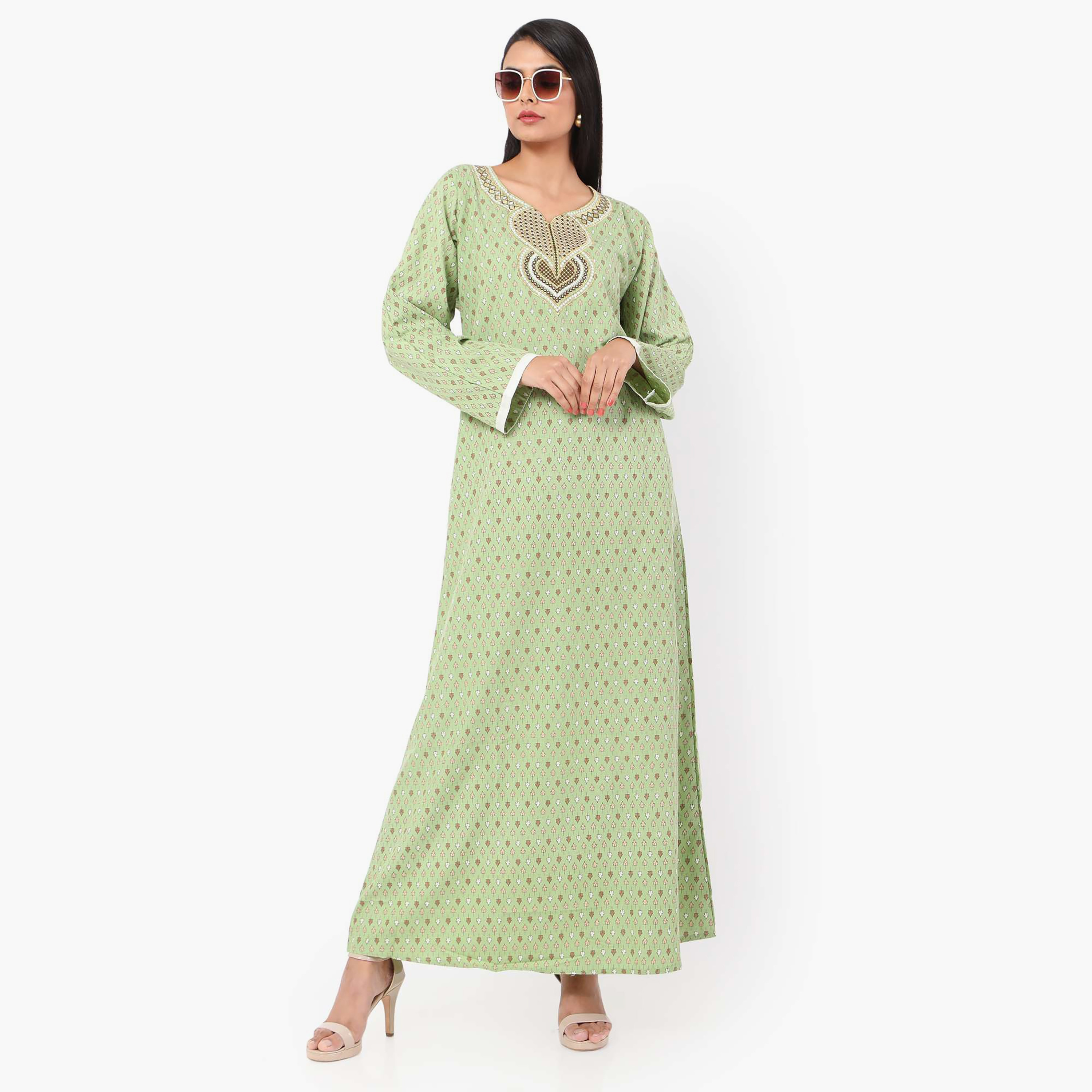 جلابية نسائية مطرزة بعقدة عنق من هانا آند سارة-women-arabicclothing-jalabiyas-image-1