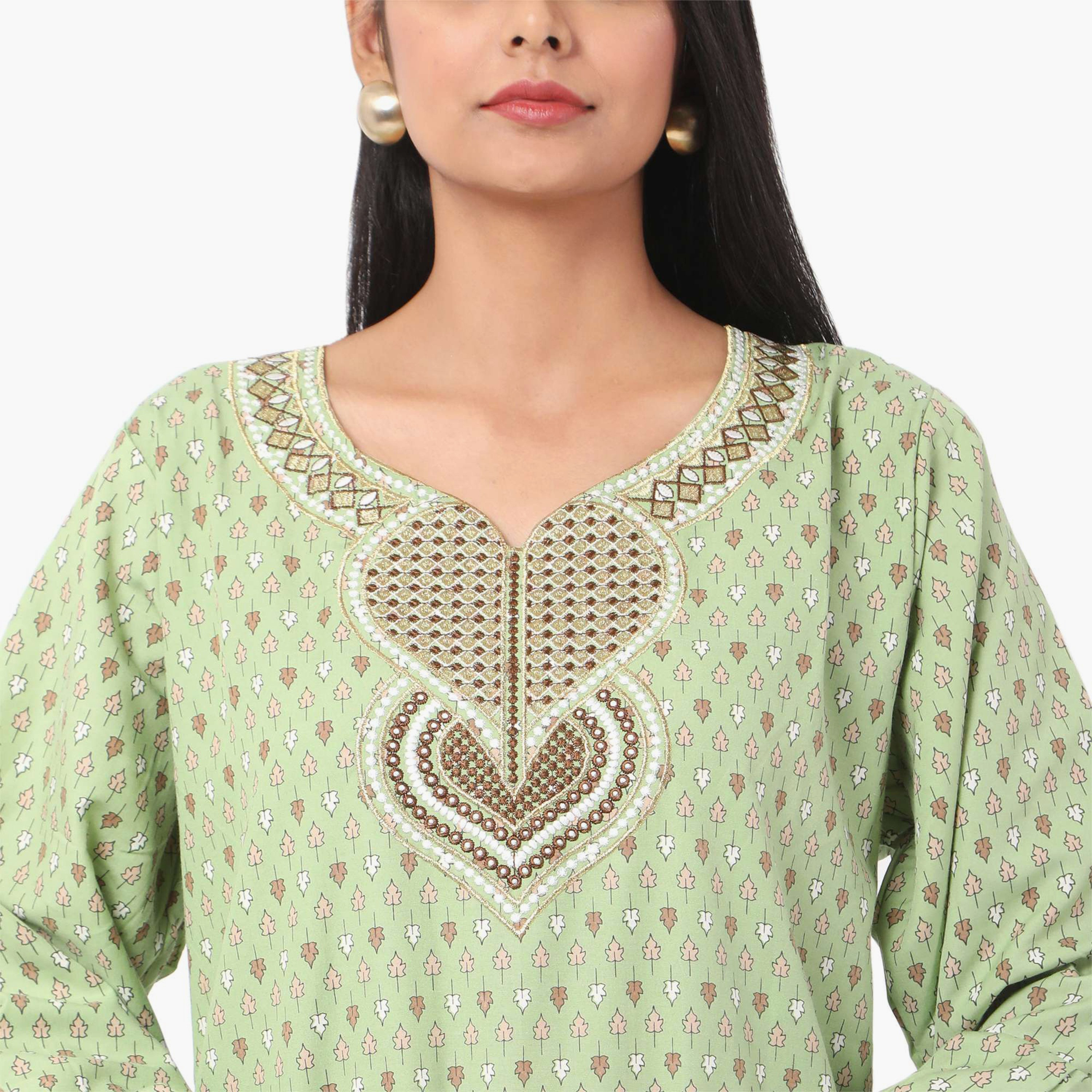 جلابية نسائية مطرزة بعقدة عنق من هانا آند سارة-women-arabicclothing-jalabiyas-image-2
