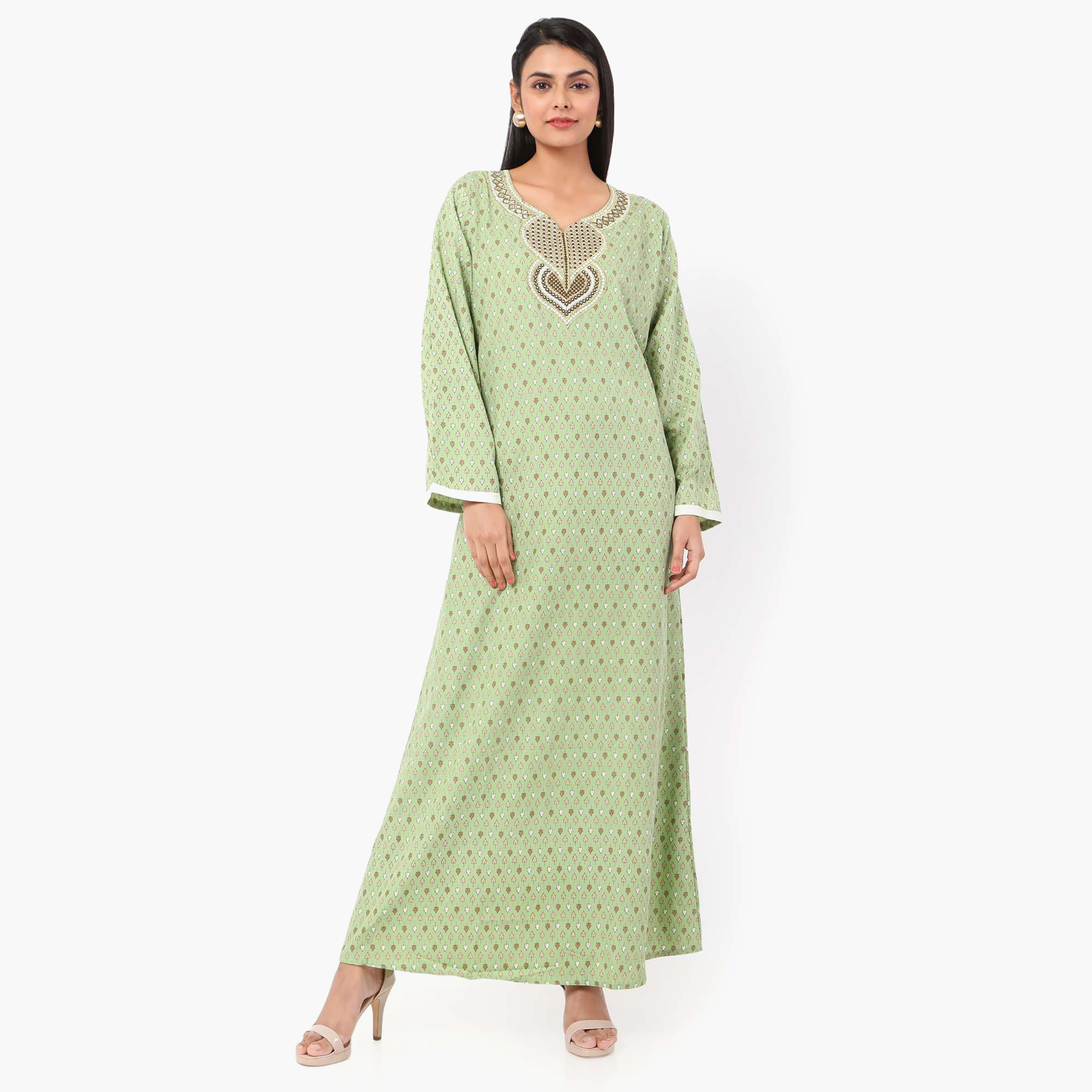 جلابية نسائية مطرزة بعقدة عنق من هانا آند سارة-women-arabicclothing-jalabiyas-image-3
