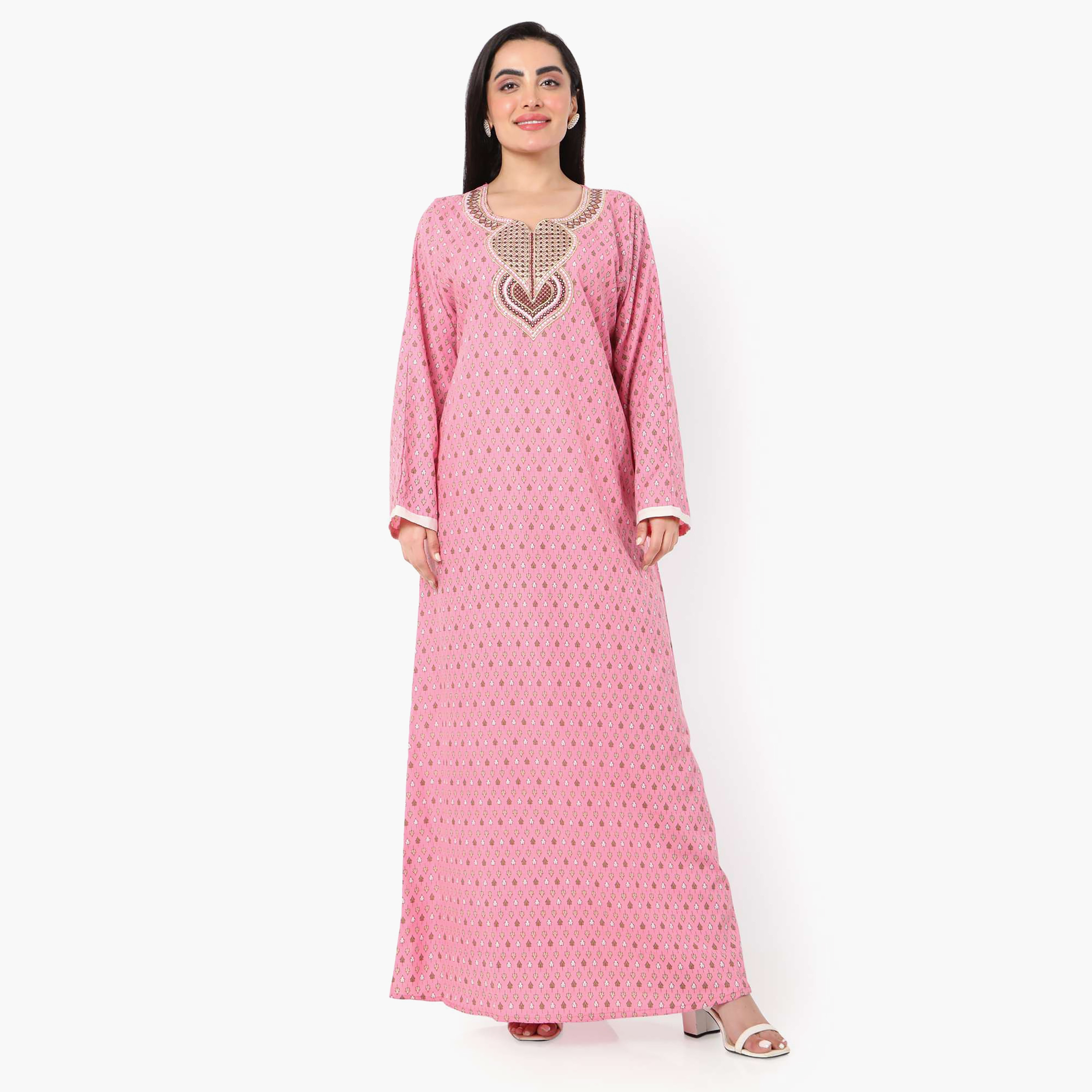 جلابية نسائية مطرزة بعقدة عنق من هانا آند سارة-women-arabicclothing-jalabiyas-image-5