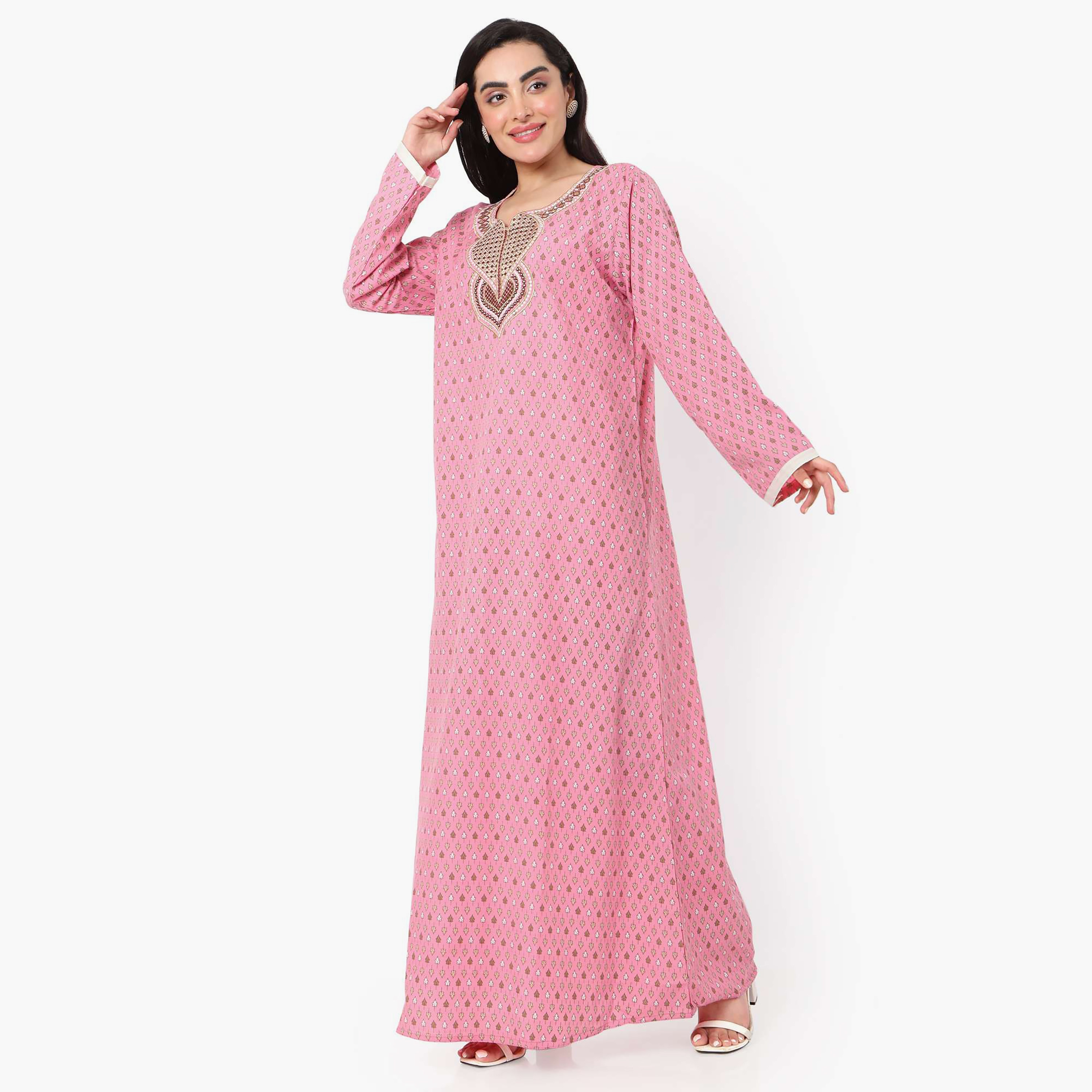 جلابية نسائية مطرزة بعقدة عنق من هانا آند سارة-women-arabicclothing-jalabiyas-image-7
