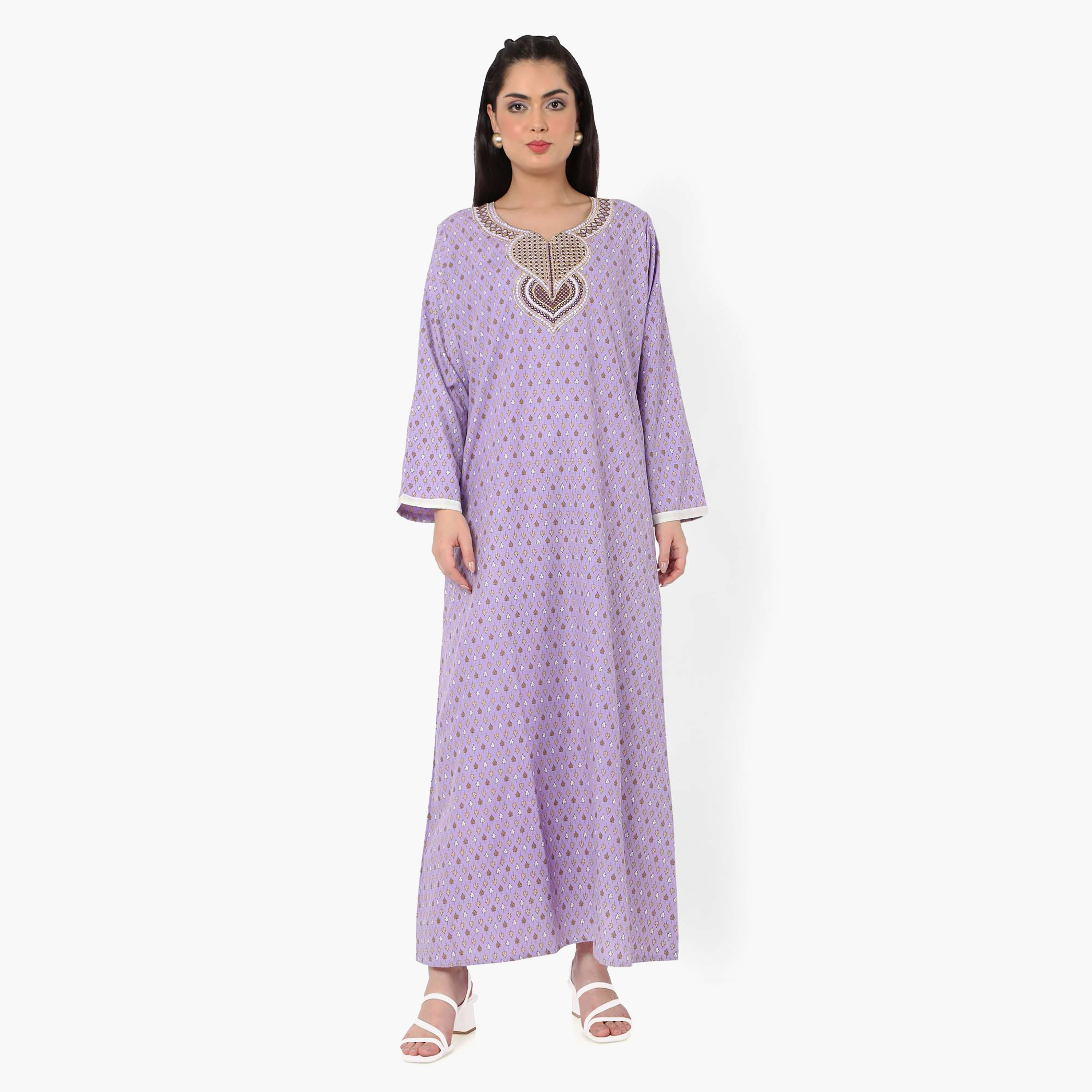 جلابية نسائية مطرزة بعقدة عنق من هانا آند سارة-women-arabicclothing-jalabiyas-image-9