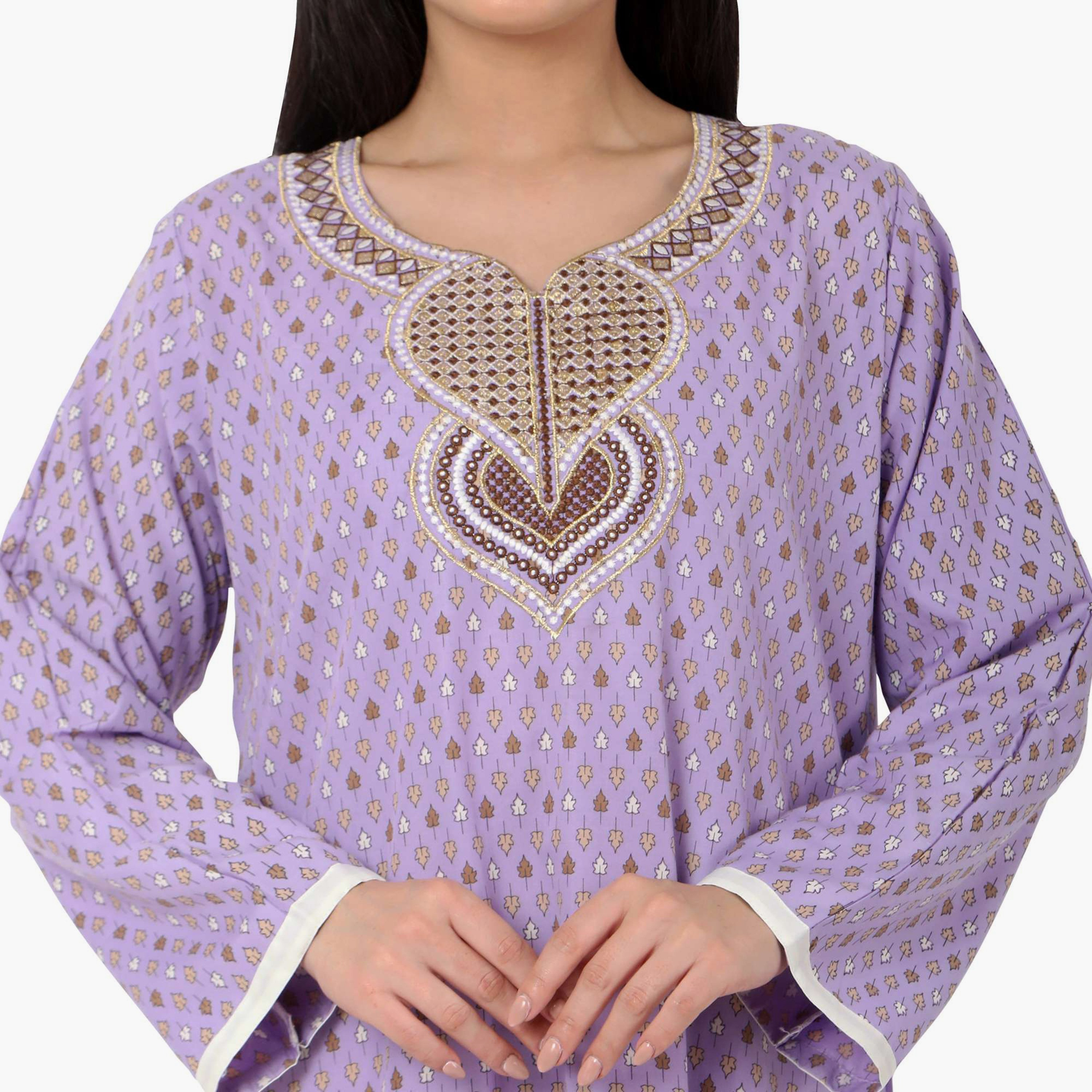 جلابية نسائية مطرزة بعقدة عنق من هانا آند سارة-women-arabicclothing-jalabiyas-image-10