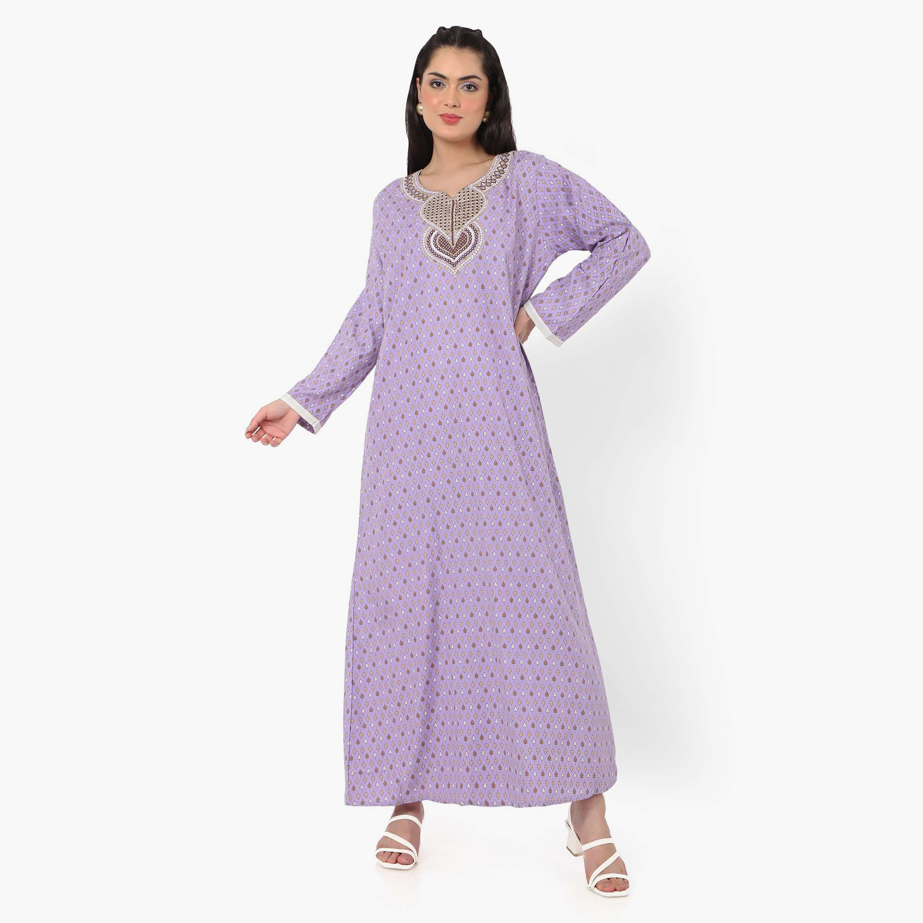 جلابية نسائية مطرزة بعقدة عنق من هانا آند سارة-women-arabicclothing-jalabiyas-image-11