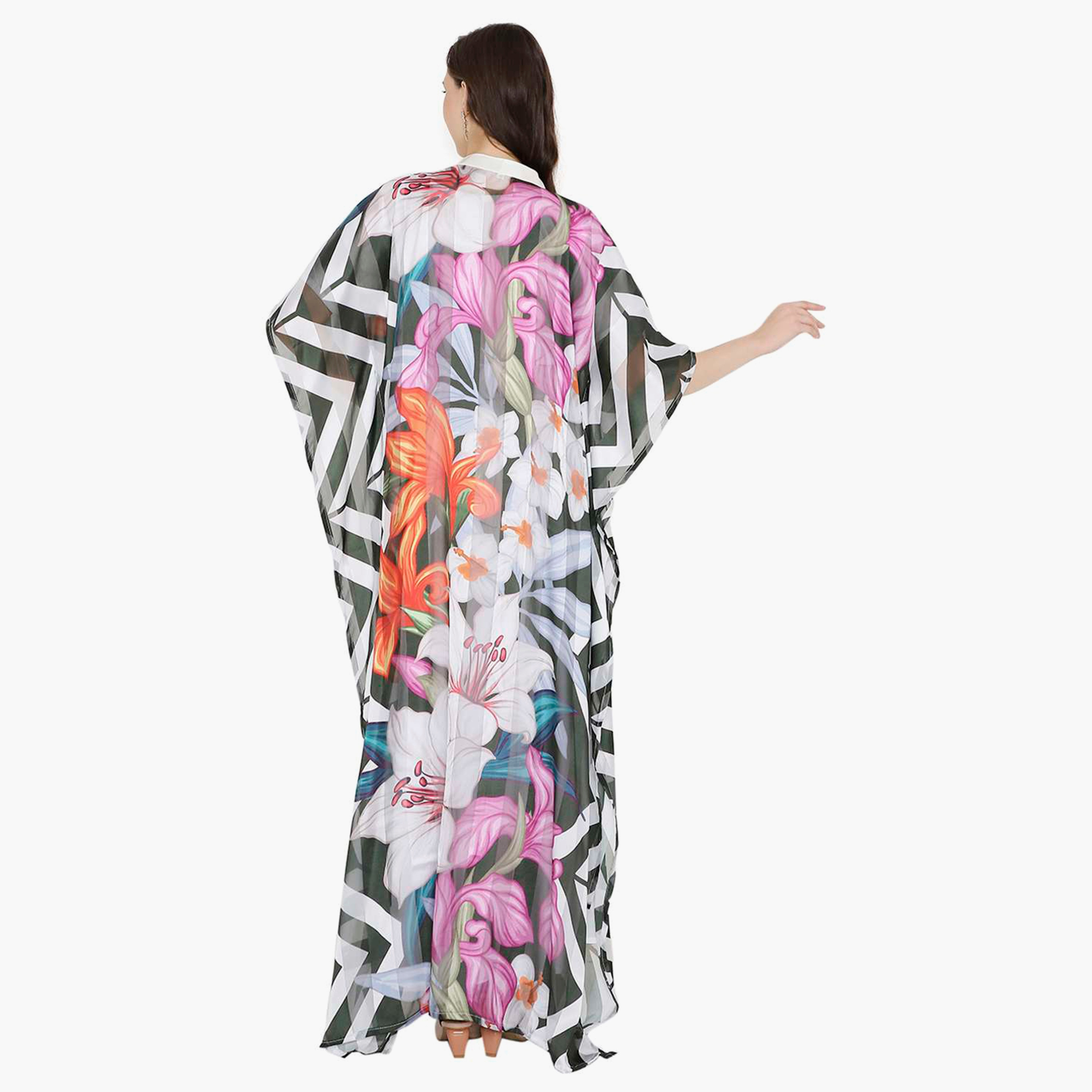 قفطان احتفالي نسائي متعدد الألوان بياقة وأكمام واسعة بنقشة زهور من هانا آند سارة-women-arabicclothing-jalabiyas-image-5