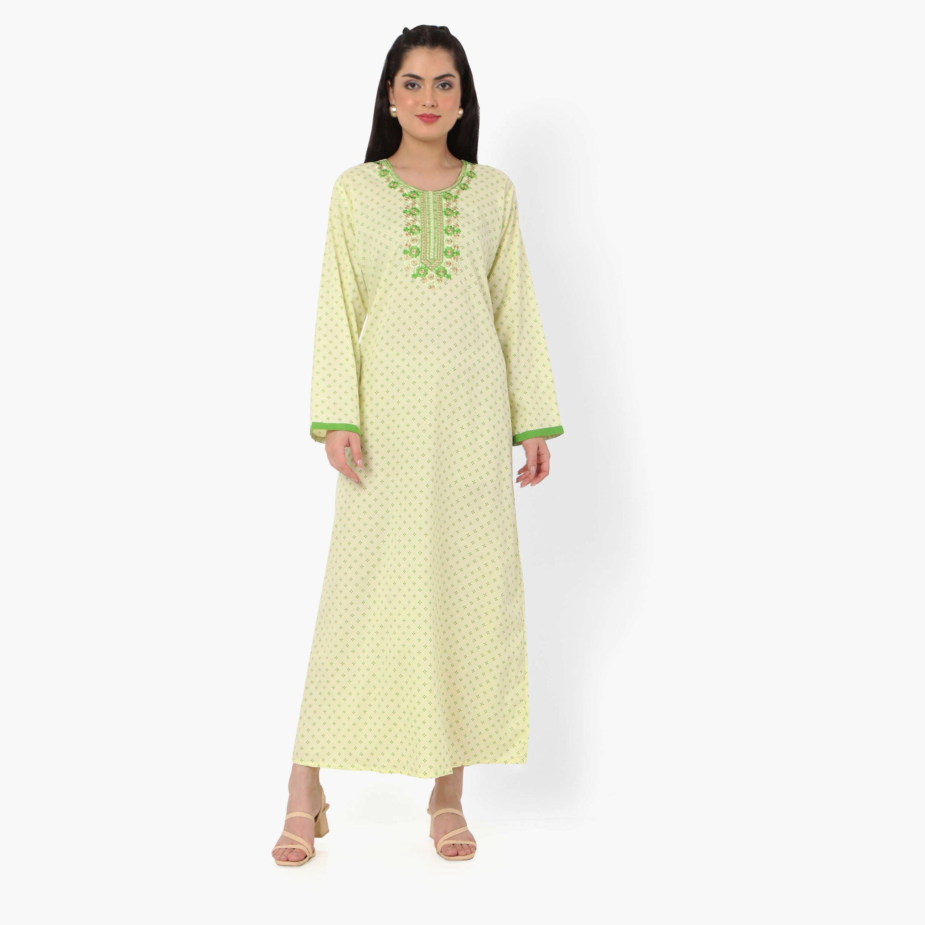 جلابية نسائية مطرزة بعقدة عنق من هانا آند سارة-women-arabicclothing-jalabiyas-image-3