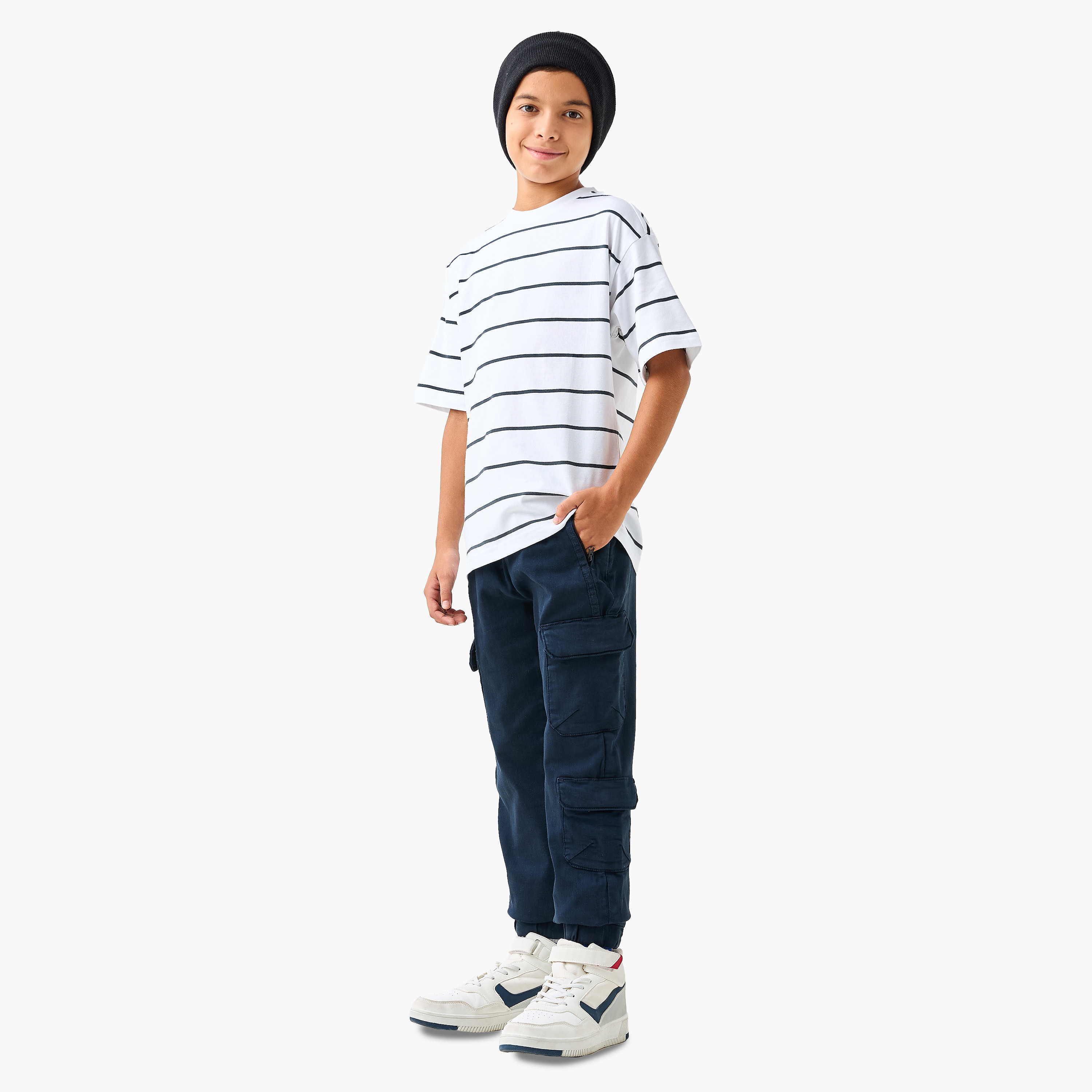 Juniors Striped T-shirt with Short Sleeves-boys-clothing-tshirtsandpolos-image-2