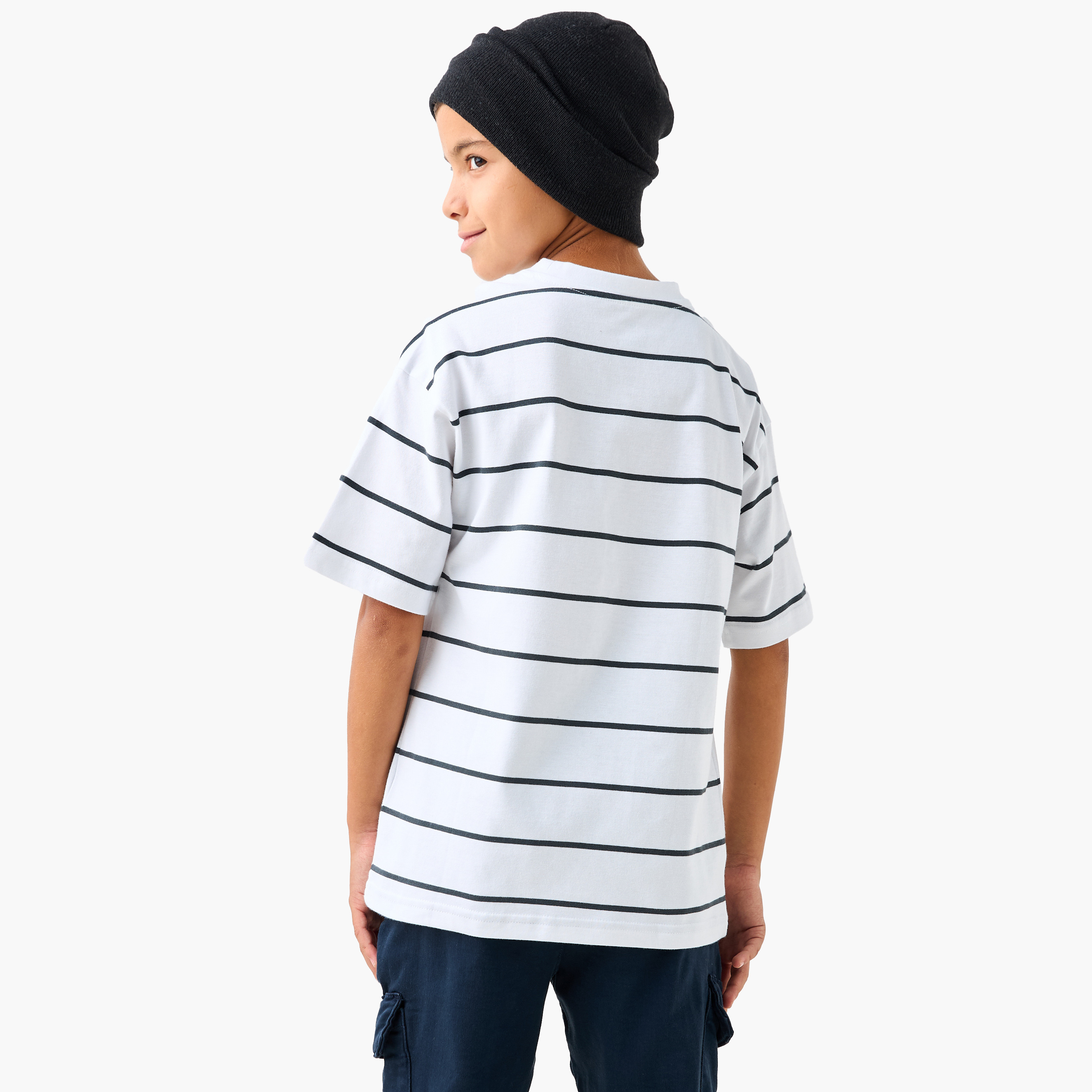 Juniors Striped T-shirt with Short Sleeves-boys-clothing-tshirtsandpolos-image-3
