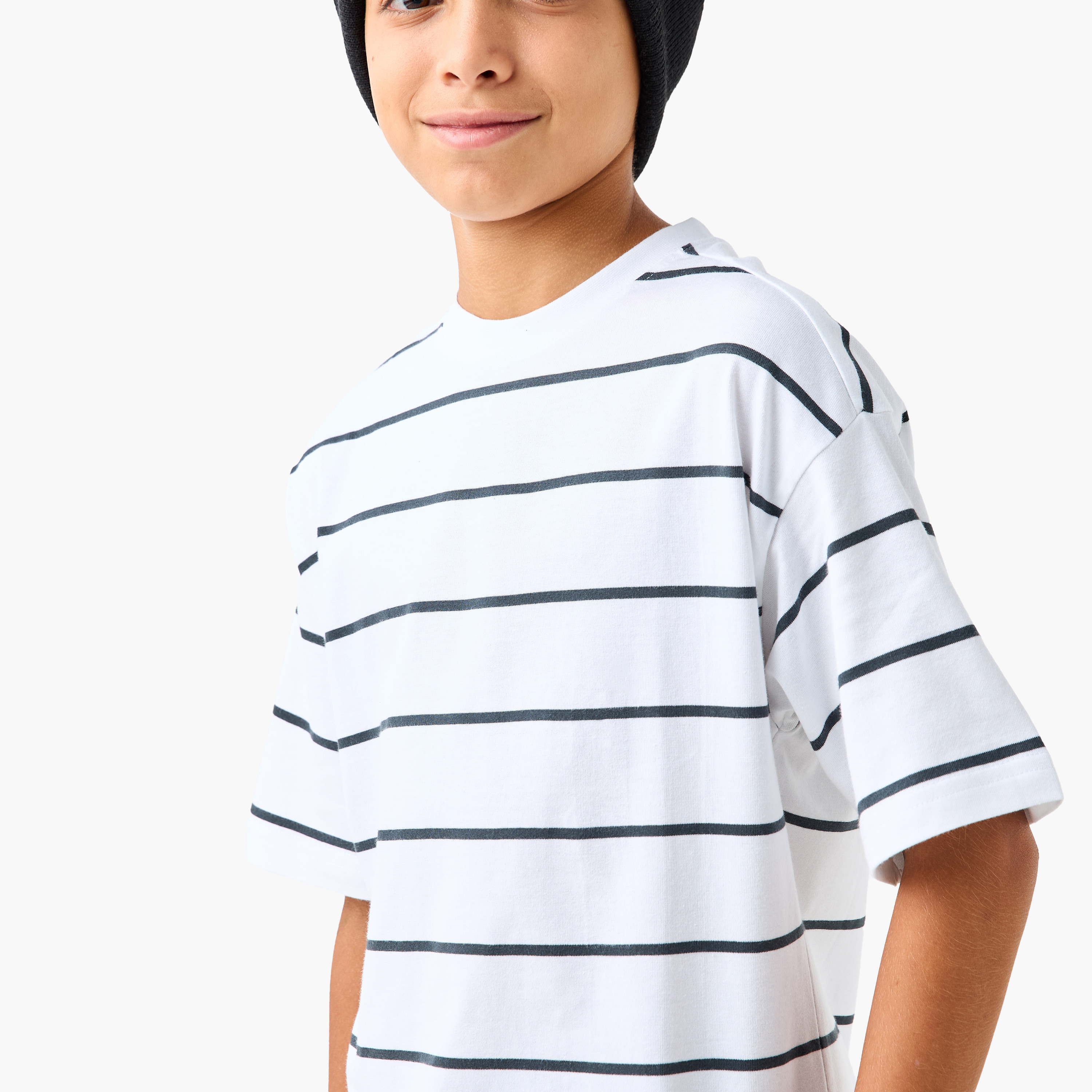 Juniors Striped T-shirt with Short Sleeves-boys-clothing-tshirtsandpolos-image-4
