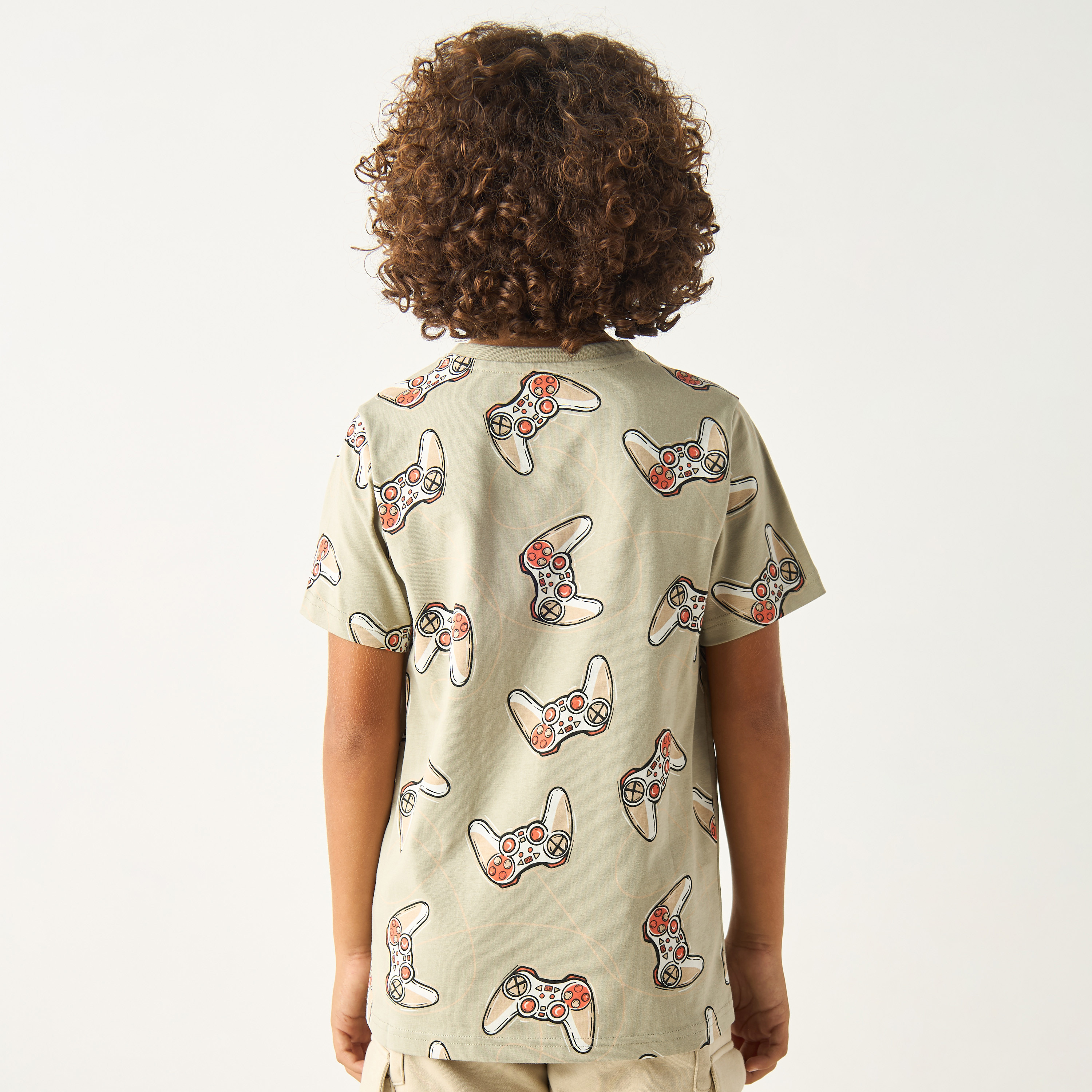 Juniors Gamer Print Crew Neck T-shirt with Short Sleeves-boys-clothing-tshirtsandpolos-image-3