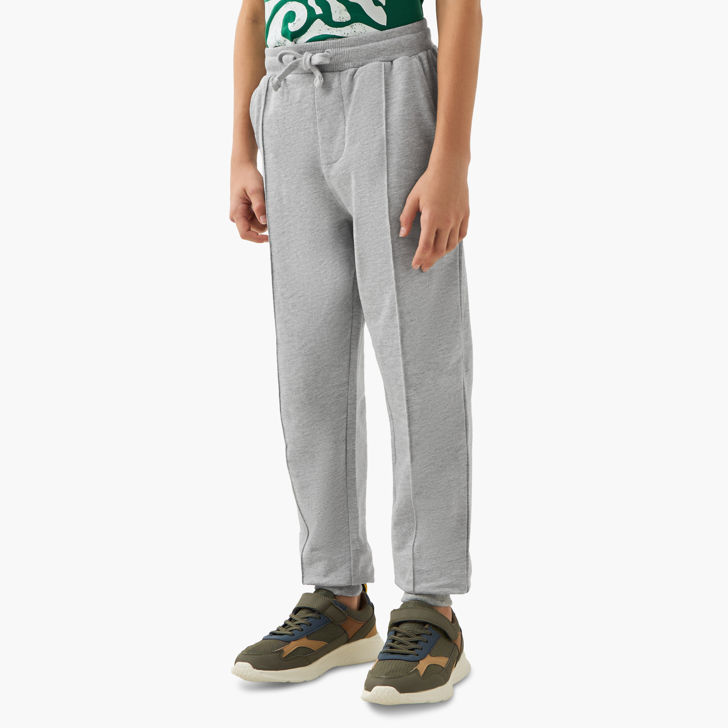 بنطلون رياضي سادة بجيوب ورباط إغلاق من جونيورز-boys-clothing-bottoms-joggersandtrackpants-image-1