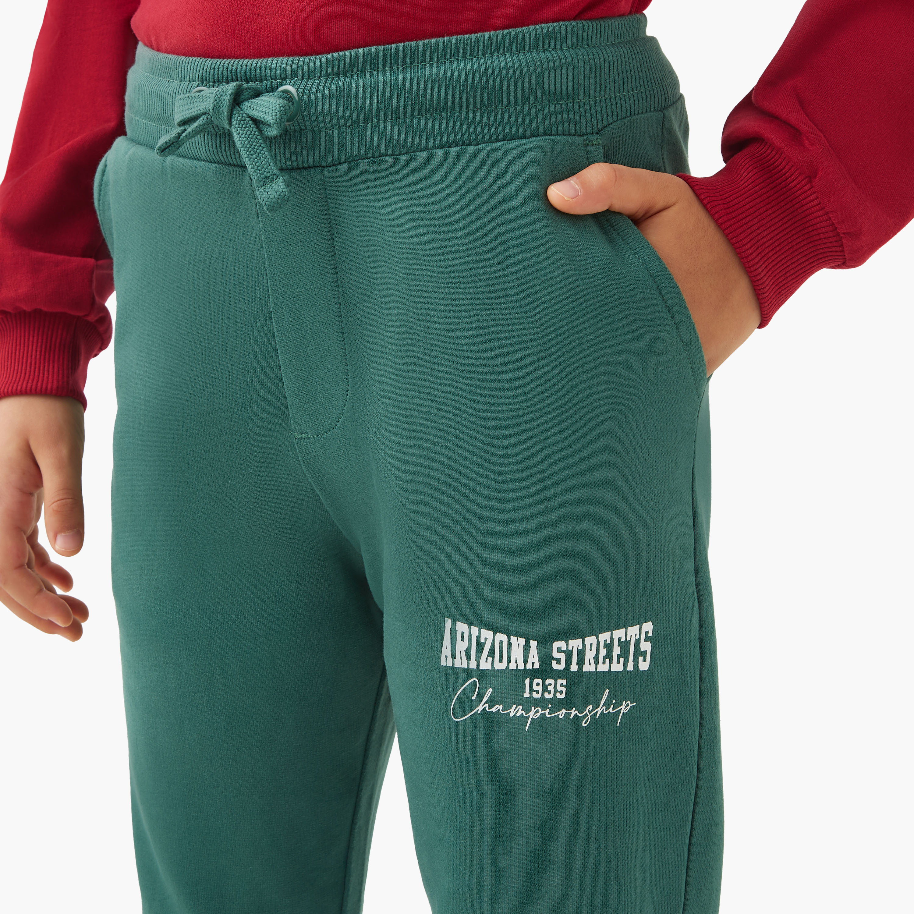 Juniors Varsity Print Joggers with Drawstring Closure and Pockets-boys-clothing-bottoms-joggersandtrackpants-image-4