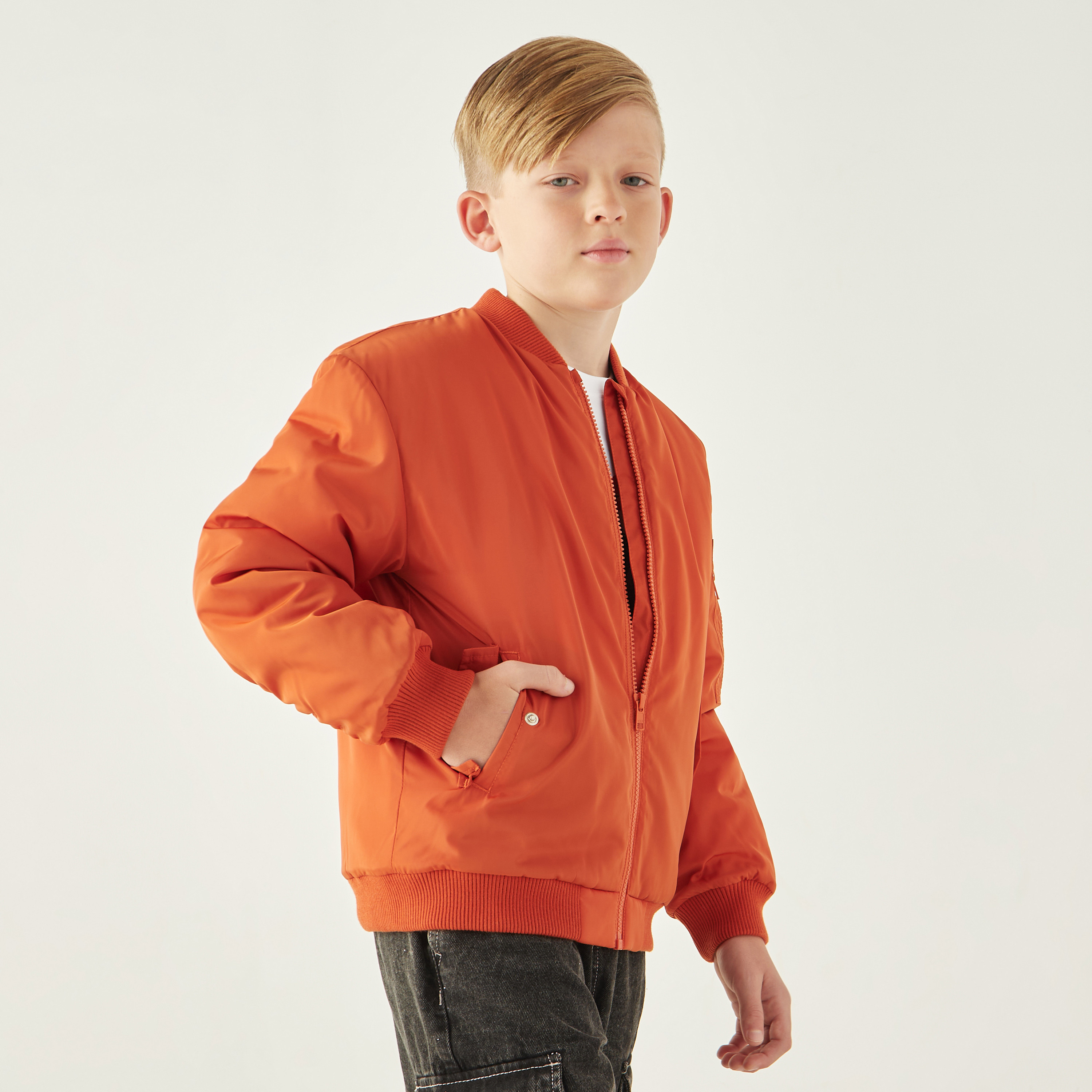 Juniors Solid Light Jacket with Zip Closure and Pockets-boys-clothing-jacketsandcoats-image-1