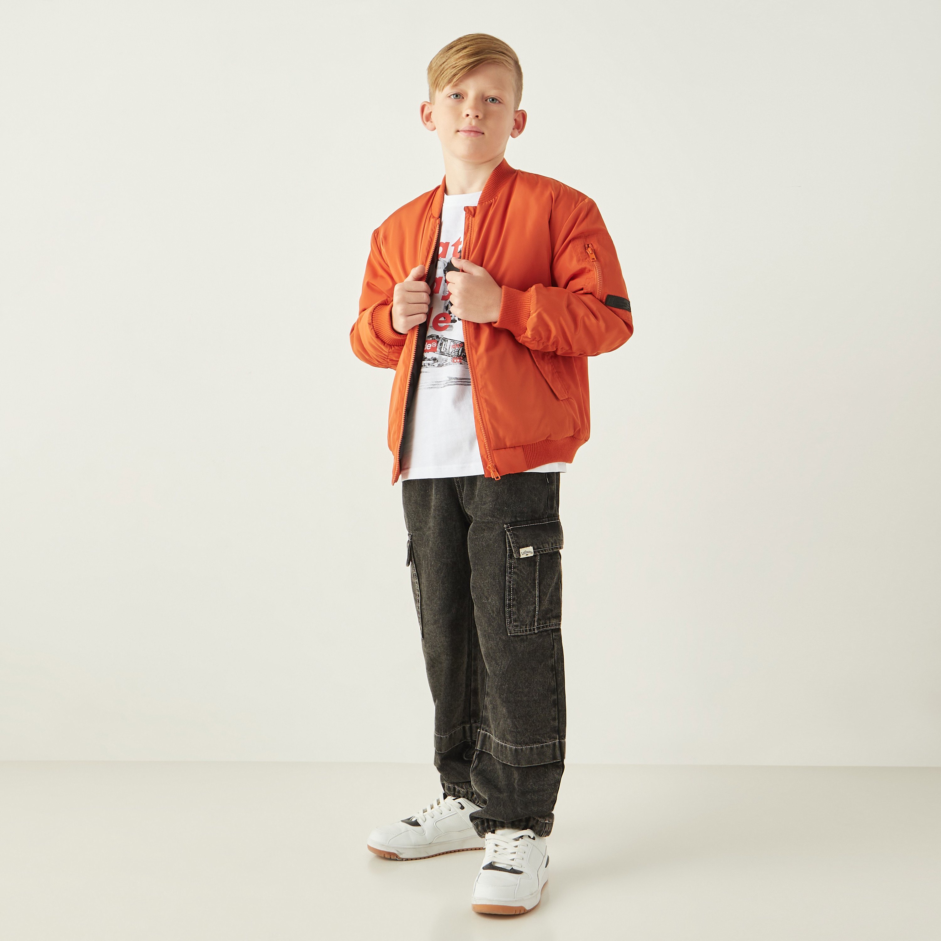 Juniors Solid Light Jacket with Zip Closure and Pockets-boys-clothing-jacketsandcoats-image-2