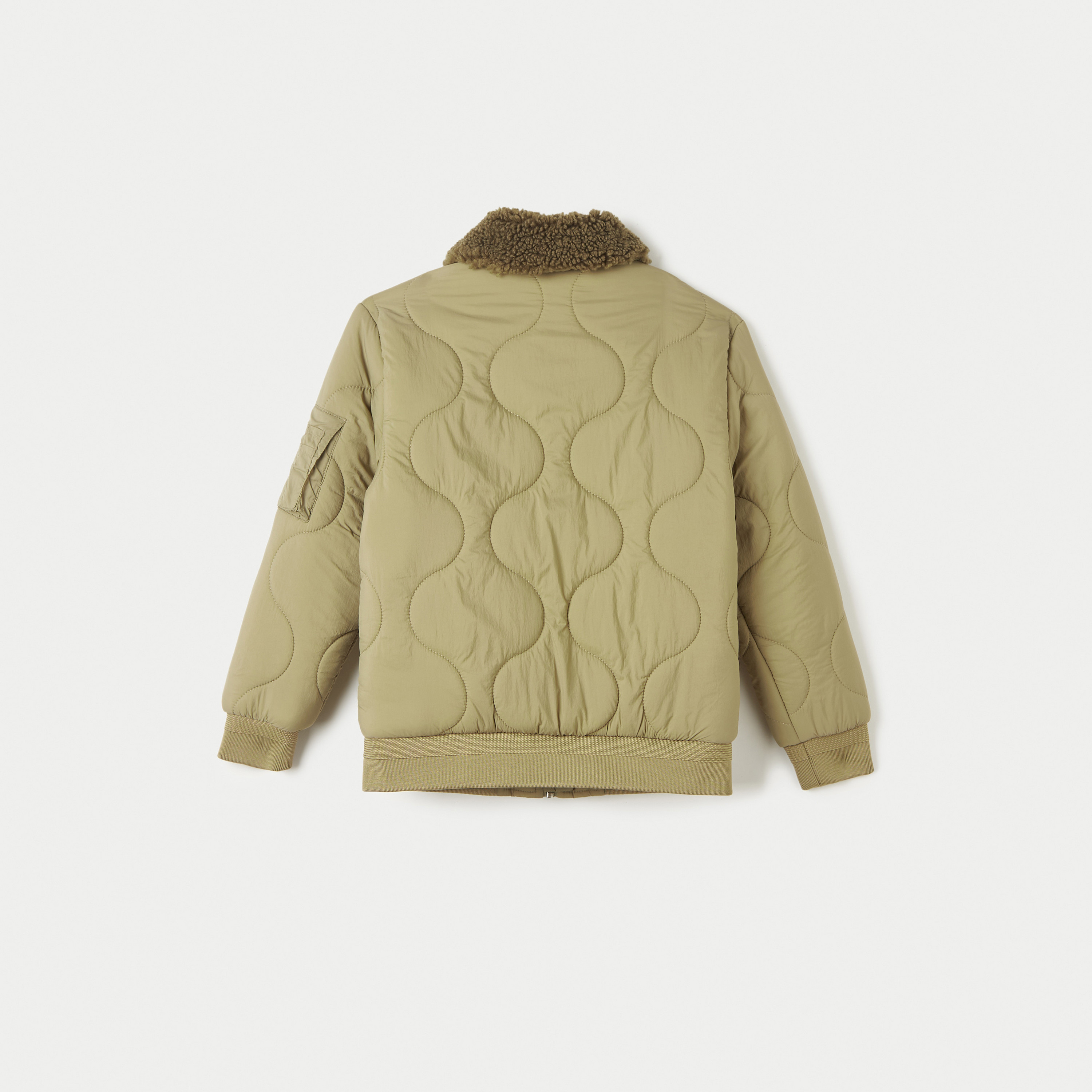 Juniors Quilted Heavy Jacket with Long Sleeves and Zip Closure-boys-clothing-jacketsandcoats-image-2