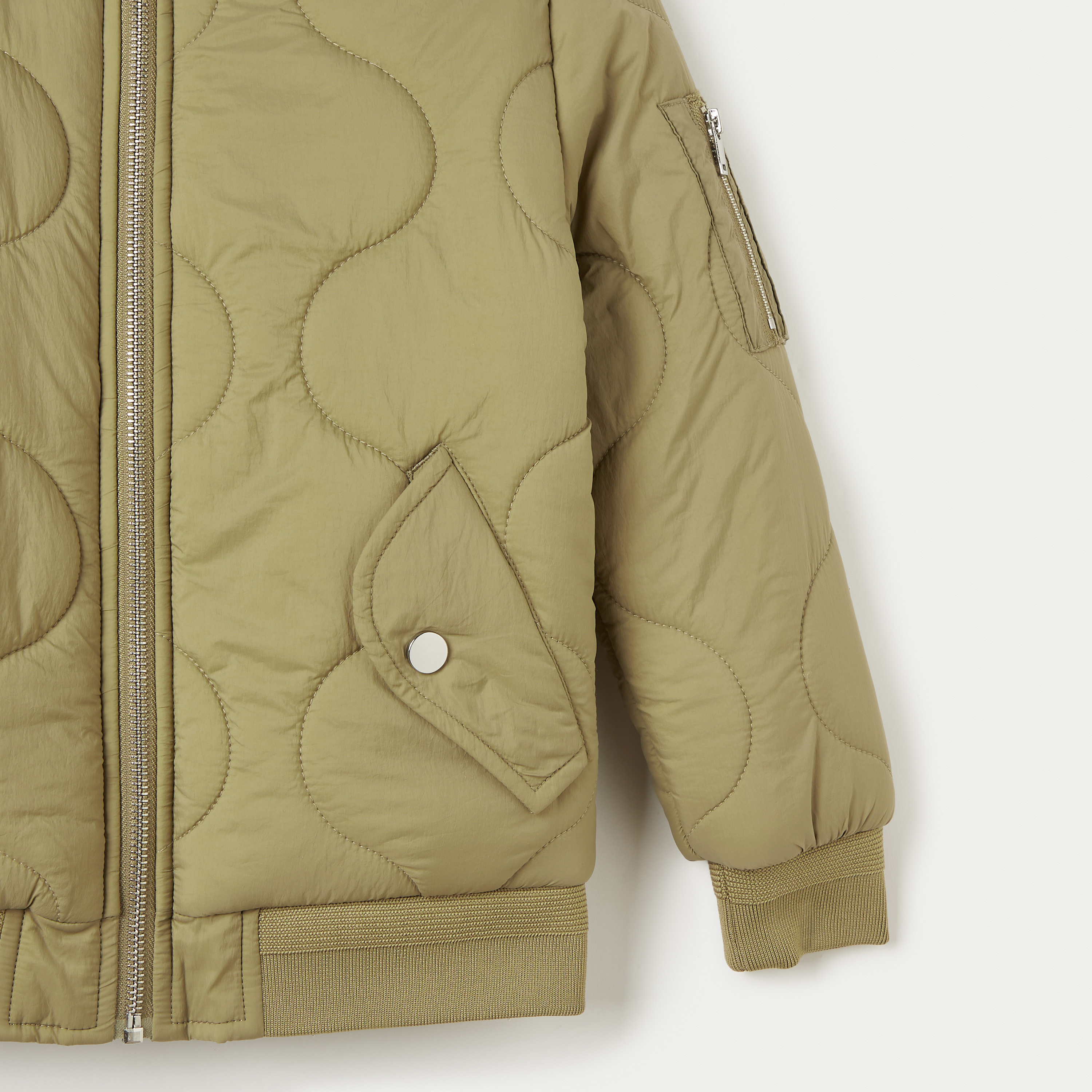 Juniors Quilted Heavy Jacket with Long Sleeves and Zip Closure-boys-clothing-jacketsandcoats-image-4