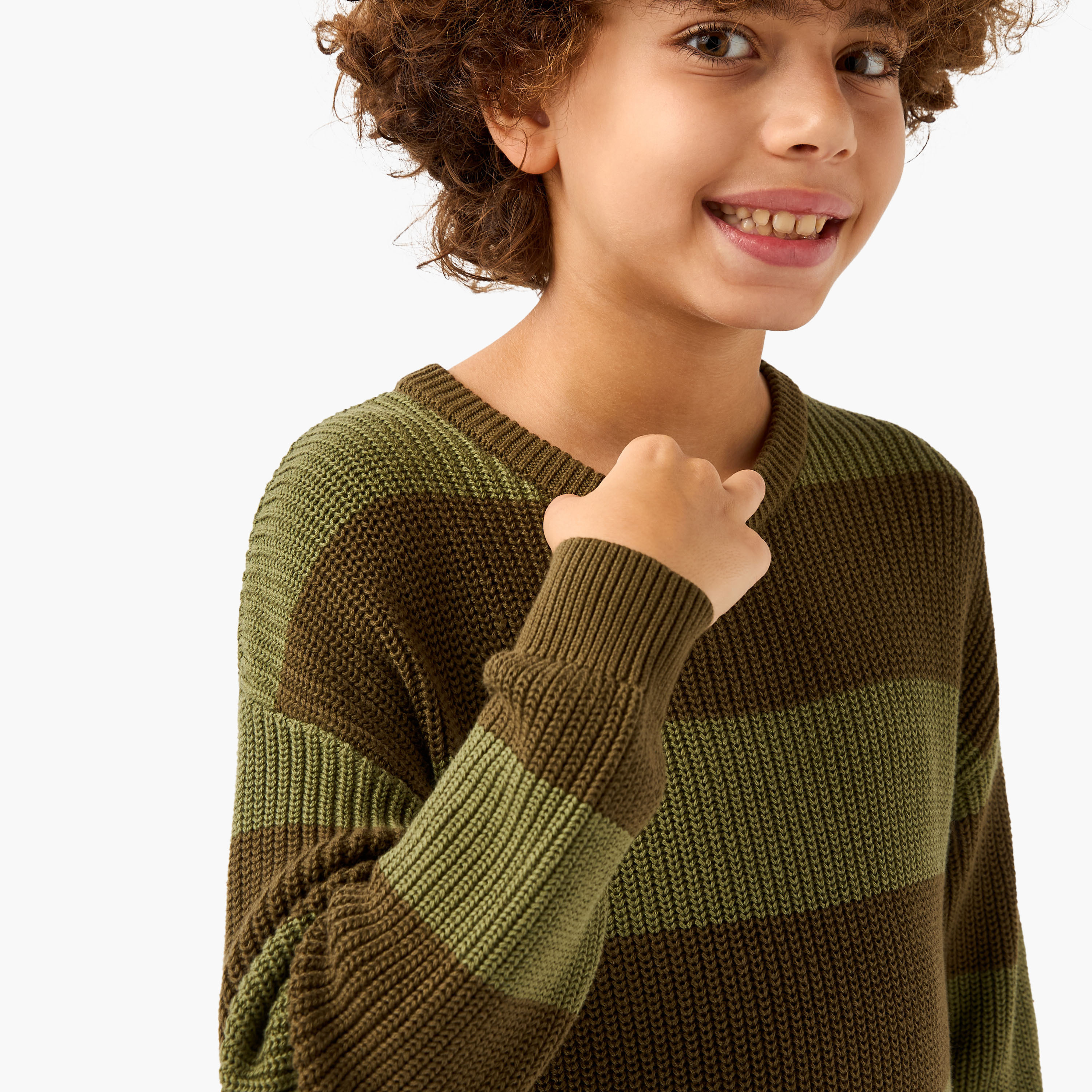 Juniors Striped Crew Neck Pullover with Long Sleeves-boys-clothing-jumpersandcardigans-image-4