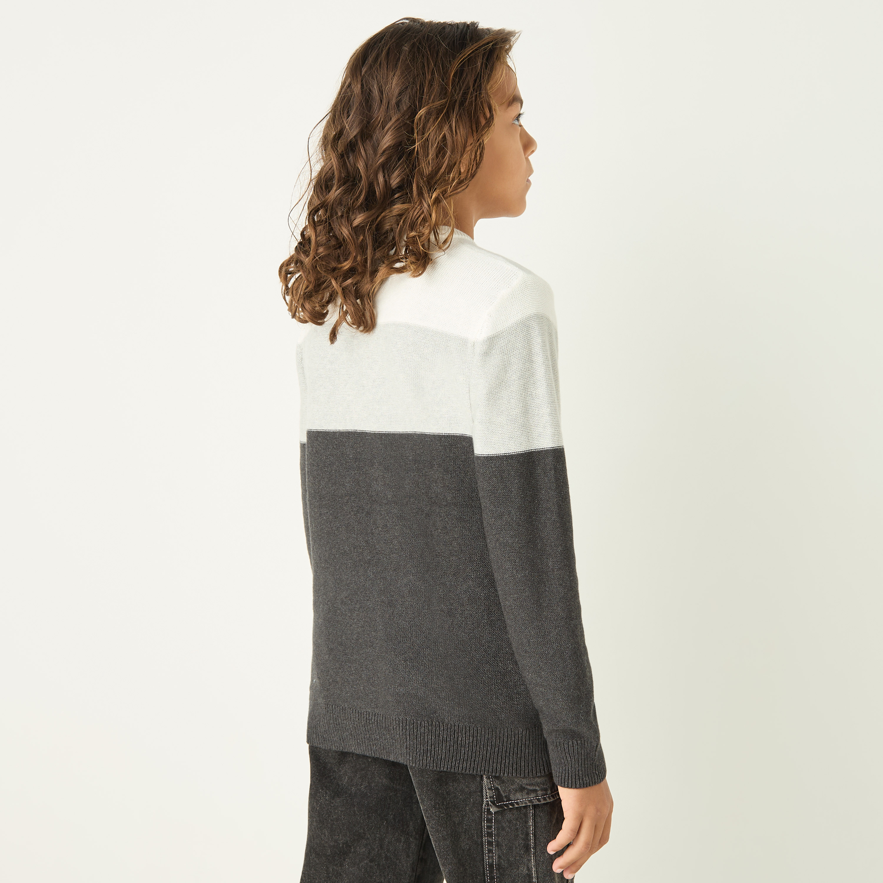 Juniors Striped Pullover with Crew Neck and Long Sleeves-boys-clothing-jumpersandcardigans-image-3