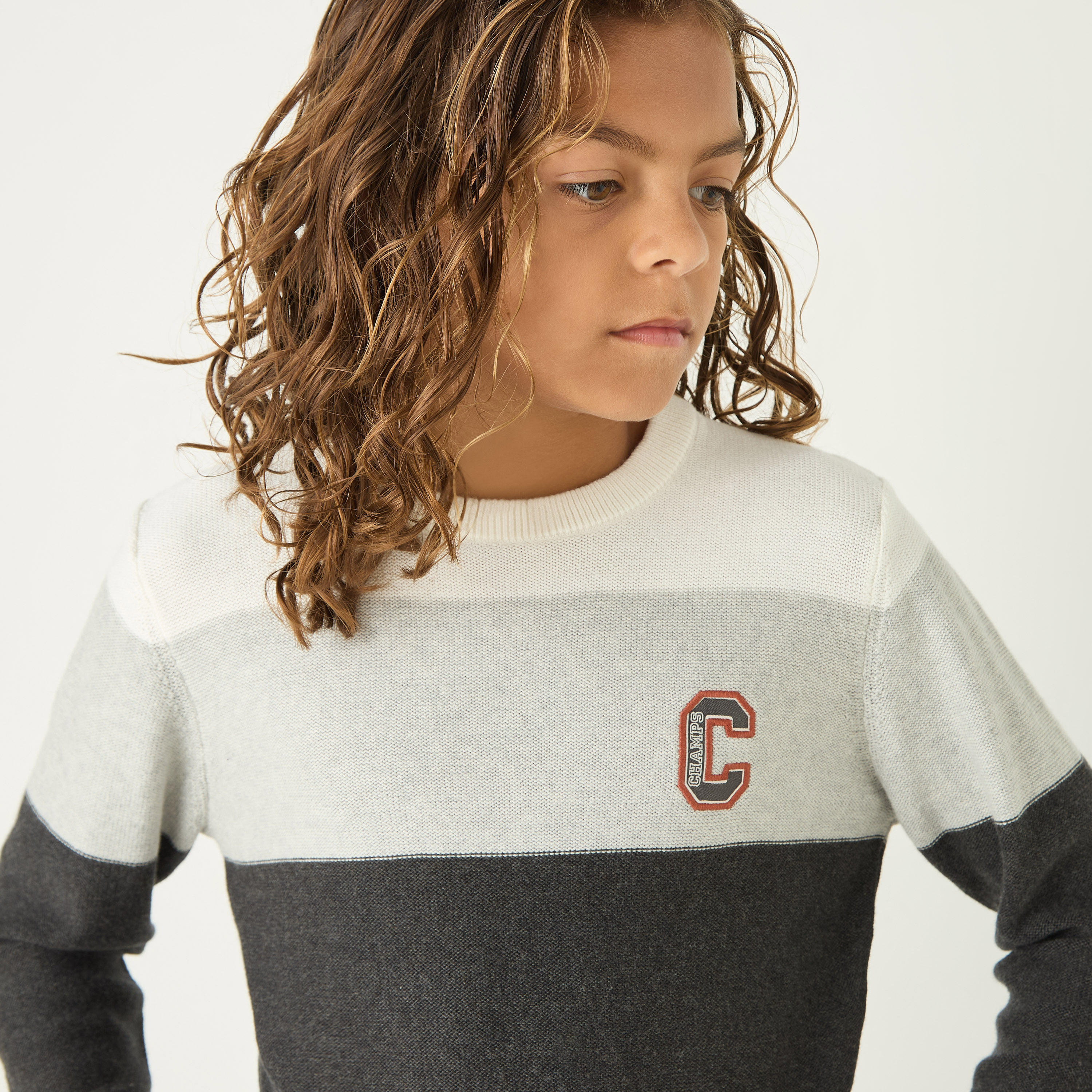 Juniors Striped Pullover with Crew Neck and Long Sleeves-boys-clothing-jumpersandcardigans-image-4
