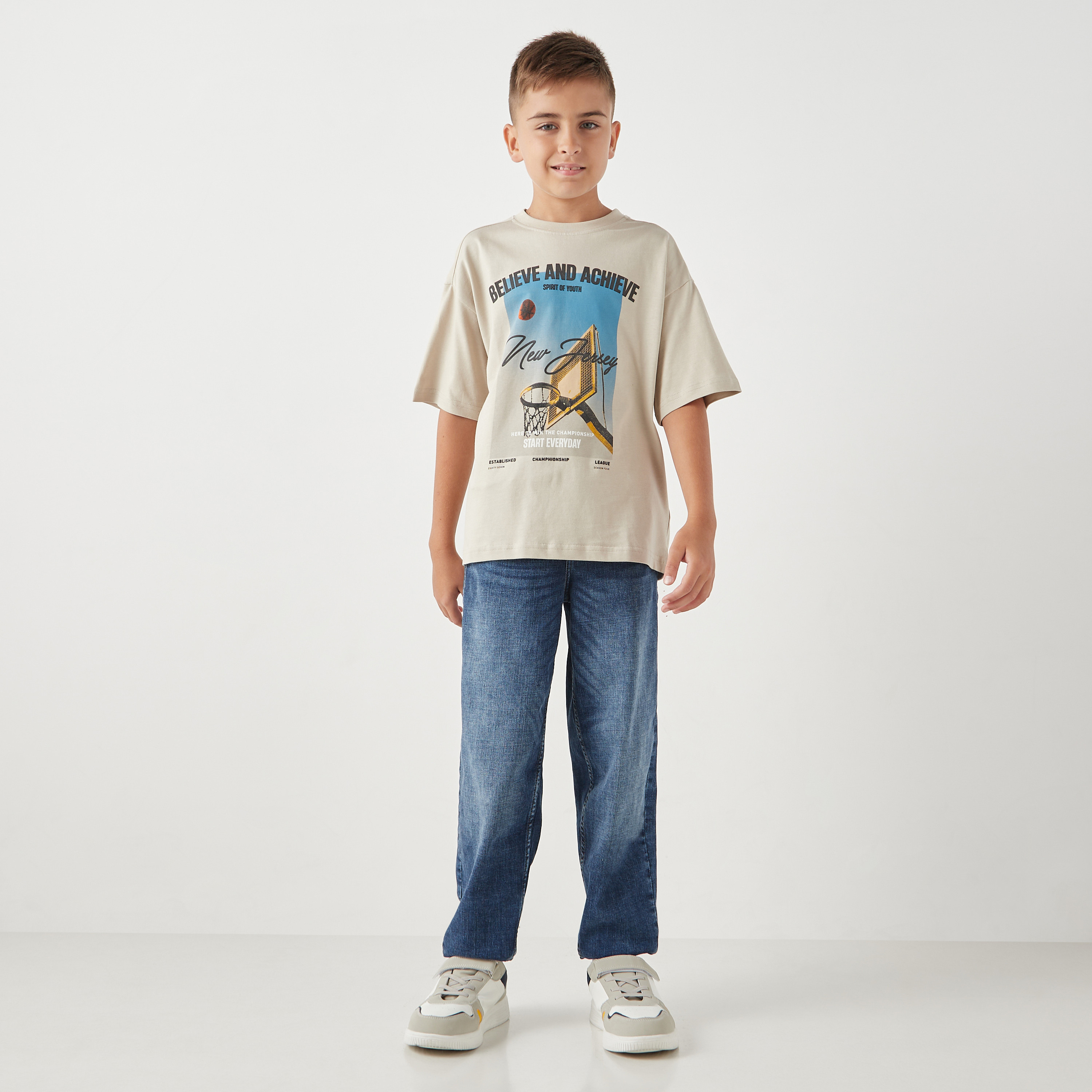 Juniors Graphic Print T-shirt with Short Sleeves and Crew Neck-boys-clothing-tshirtsandpolos-image-2