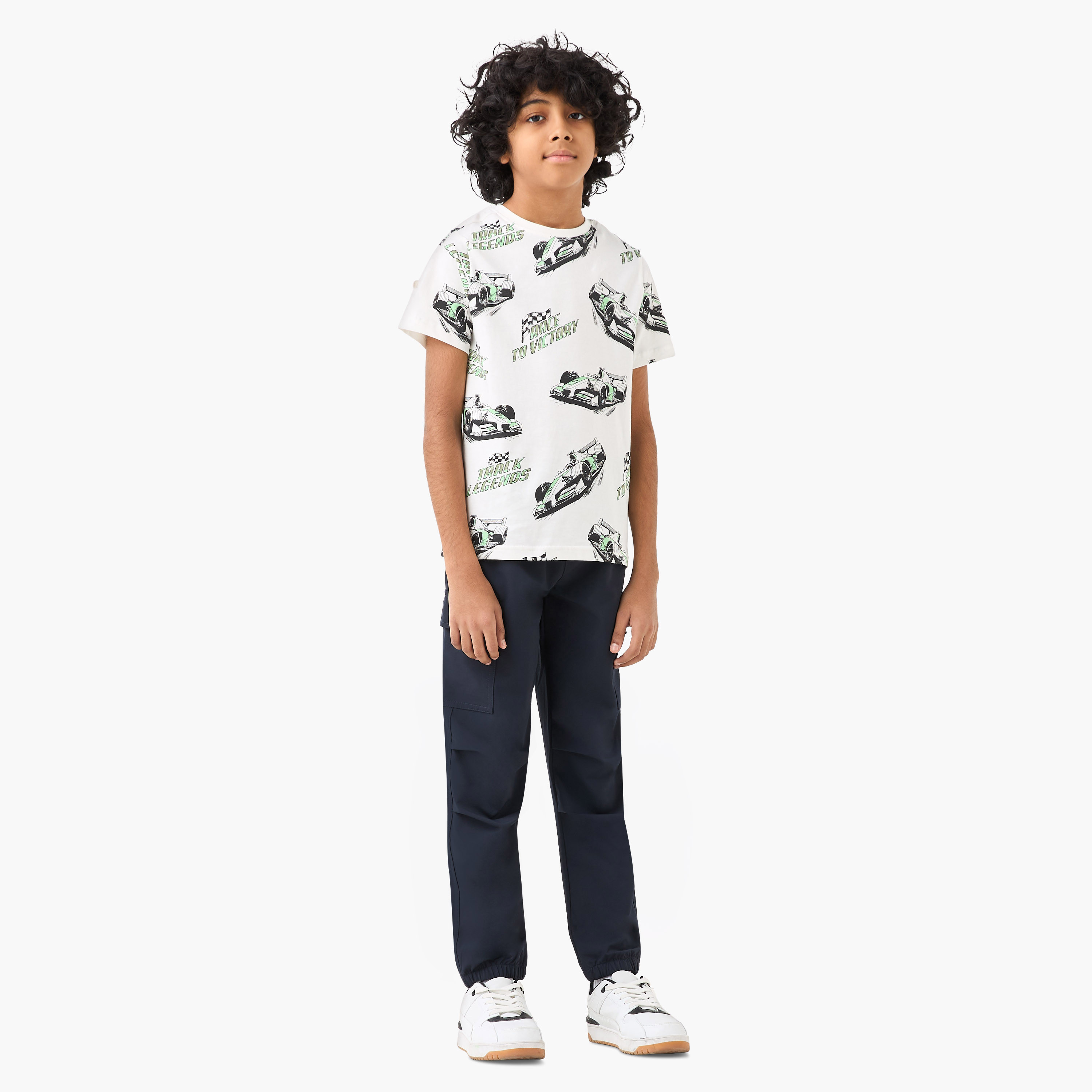 Juniors Solid Cargo Joggers with Drawstring Closure-boys-clothing-bottoms-trousers-image-2