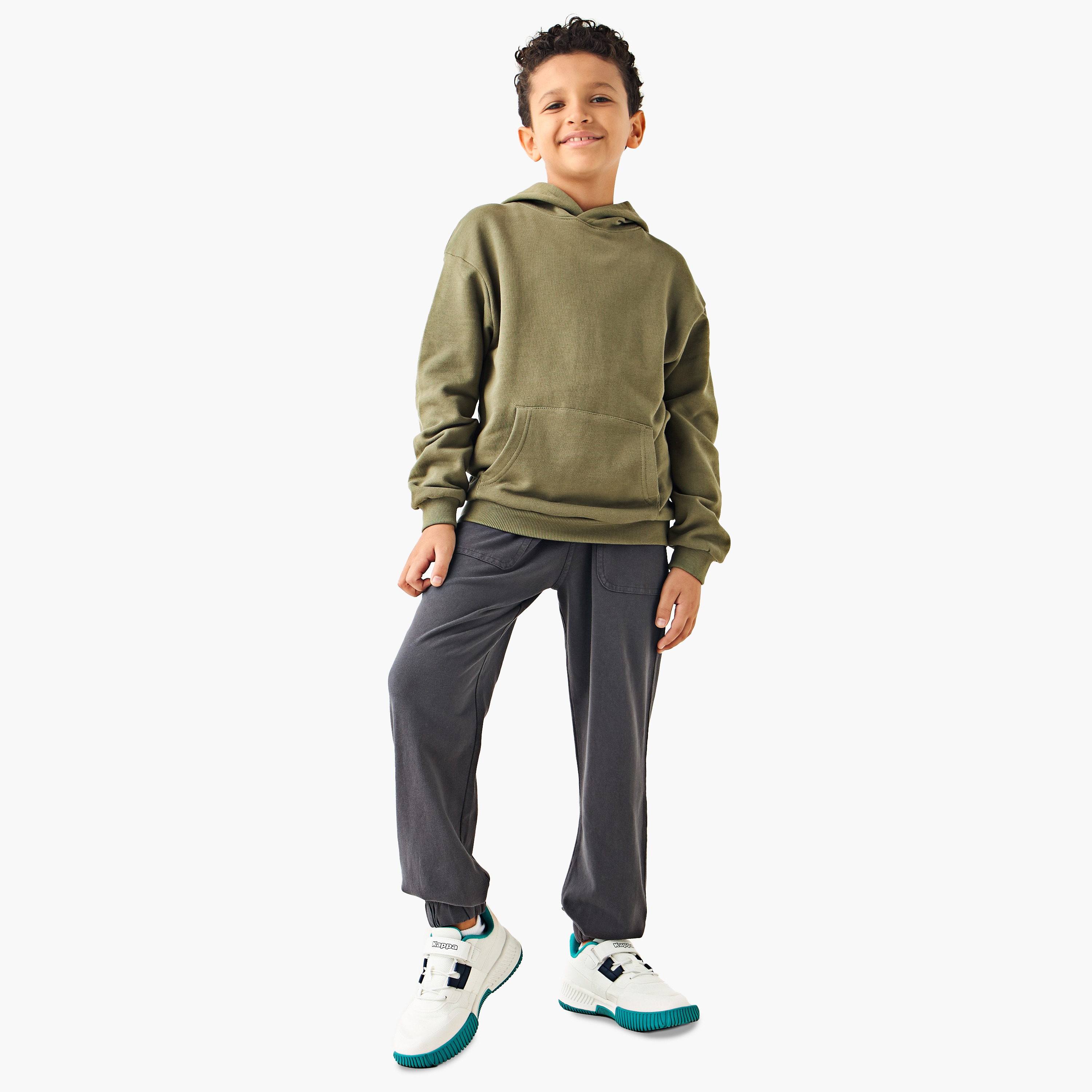 Juniors Solid Joggers with Drawstring Waistband and Pockets-boys-clothing-bottoms-joggersandtrackpants-image-2