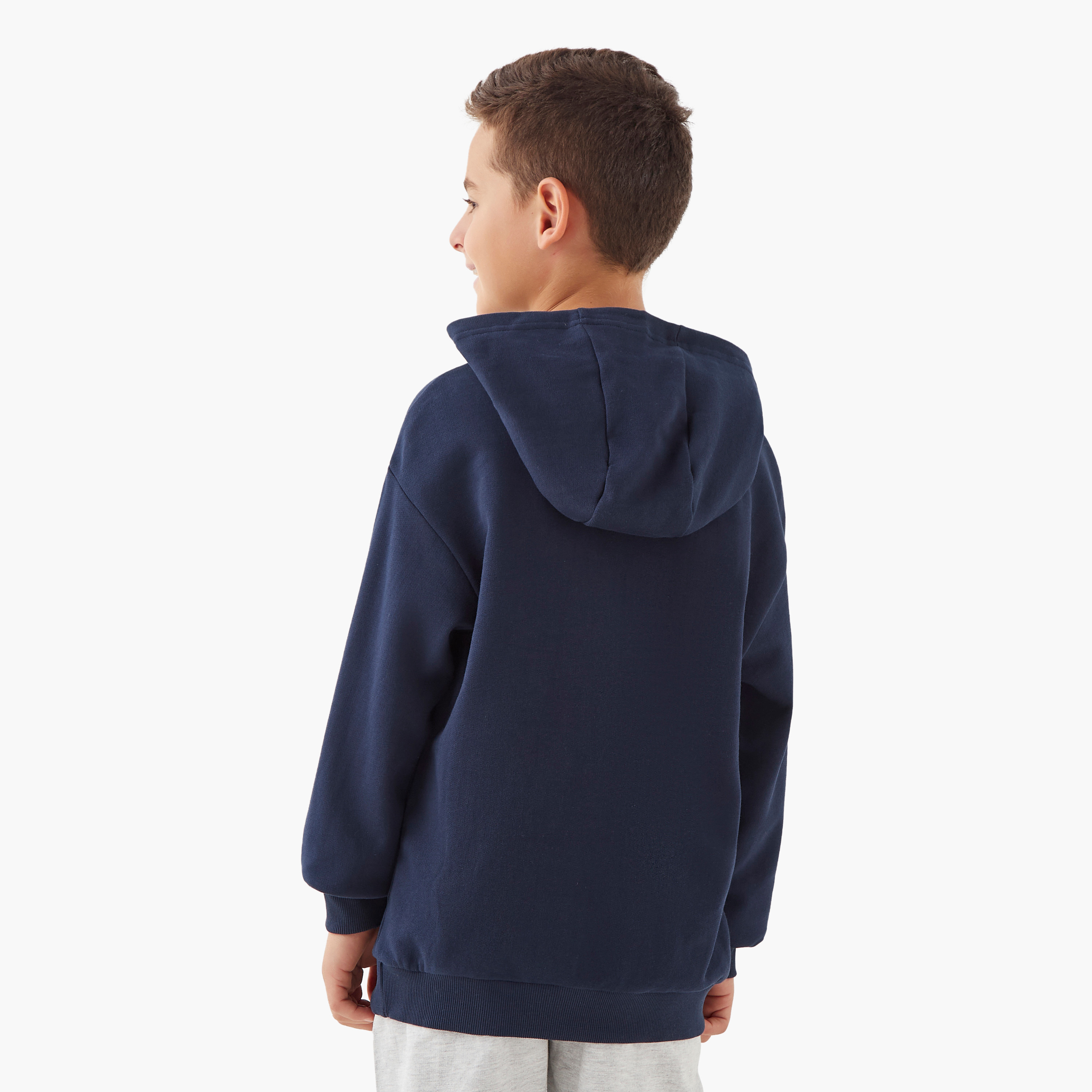 هودي سادة بأكمام طويلة وجيب كنغر من جونيورز-boys-clothing-winterwear-sweatshirts-image-3