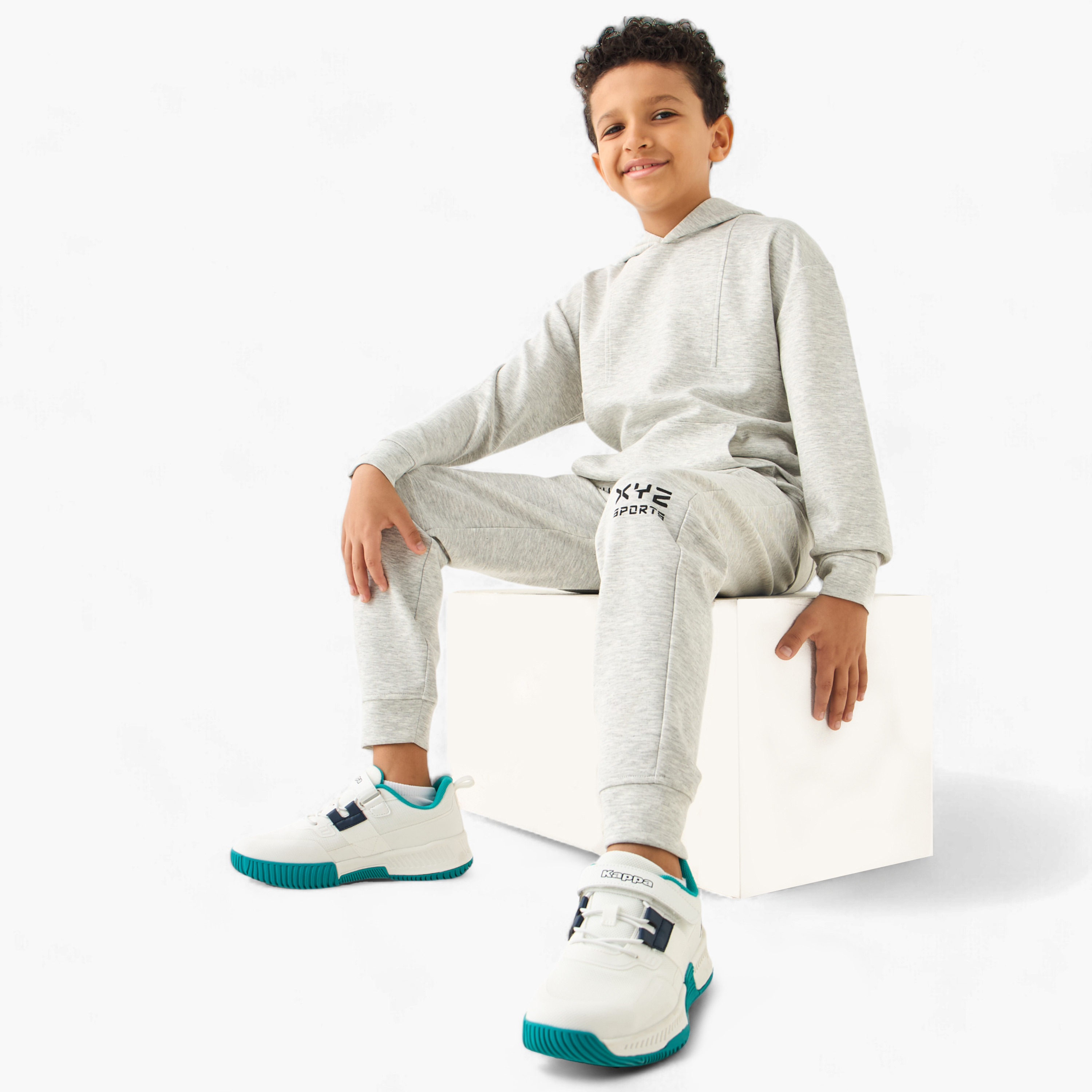 XYZ Logo Detail Long Sleeves Hooded Sweatshirt and Joggers Set-boys-clothing-sportswear-sets-image-1